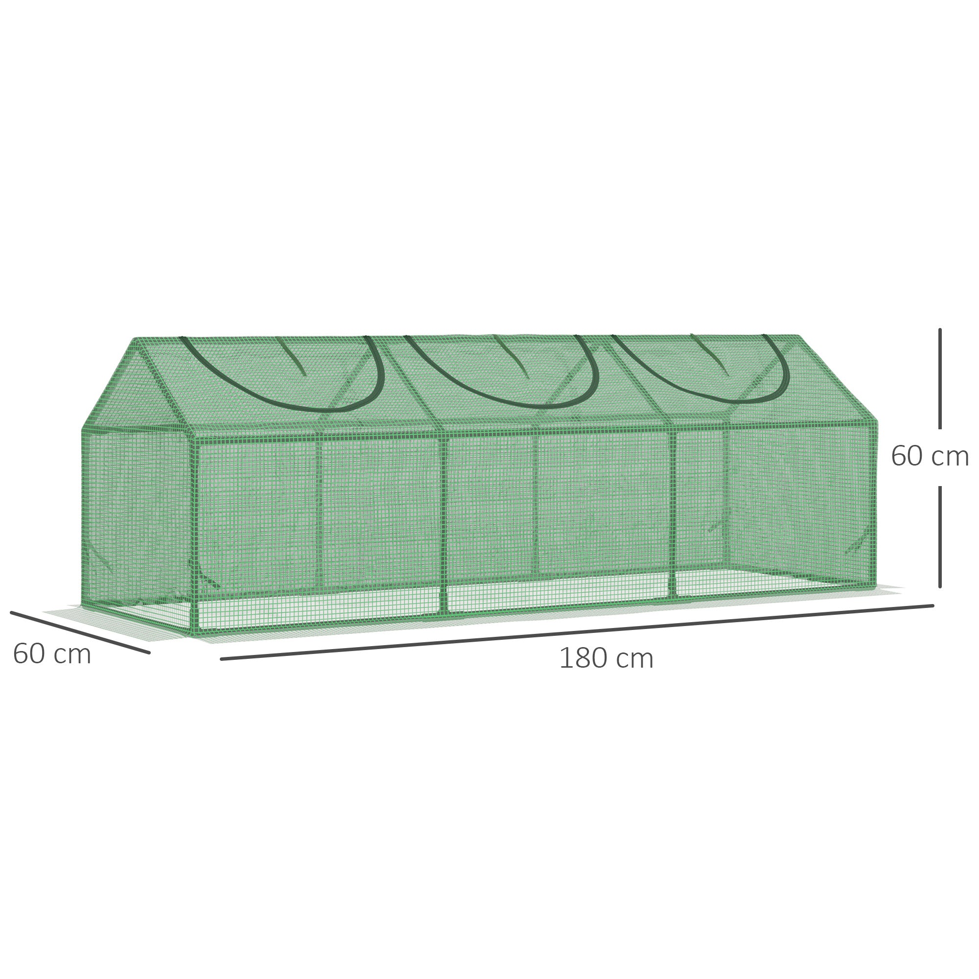 Outsunny Mini Greenhouse, Small Plant Grow House for Outdoor with Durable PE Cover, Observation Windows, 180 x 60 x 60 cm, Green - North Peak Garden Furniture