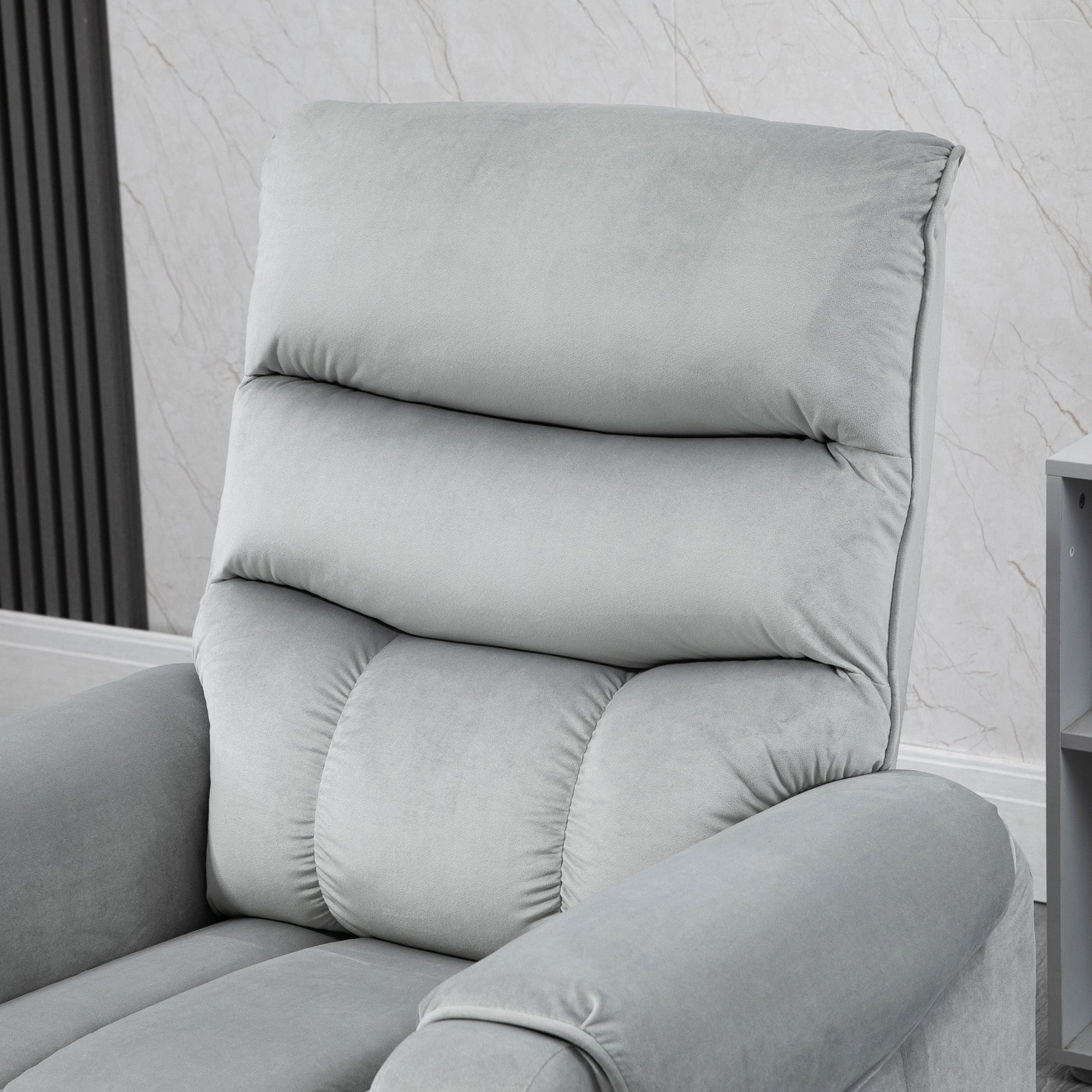 HOMCOM Vibration Massage Rise and Recliner Chair, Electric Power Lift Recliner with Remote Control and Side Pockets, Grey - North Peak Garden Furniture