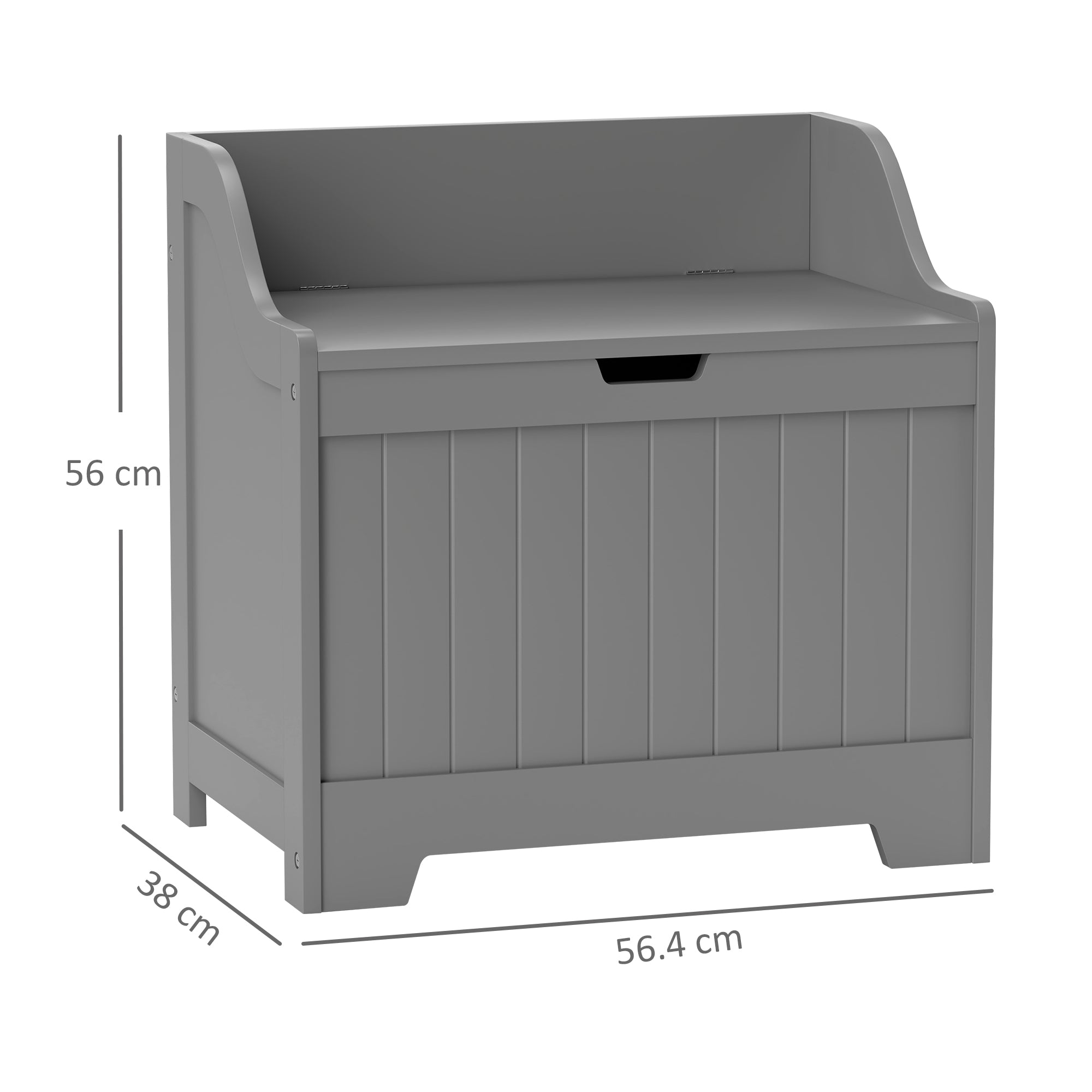 HOMCOM 61L Home Storage Chest - Grey - North Peak Garden Furniture