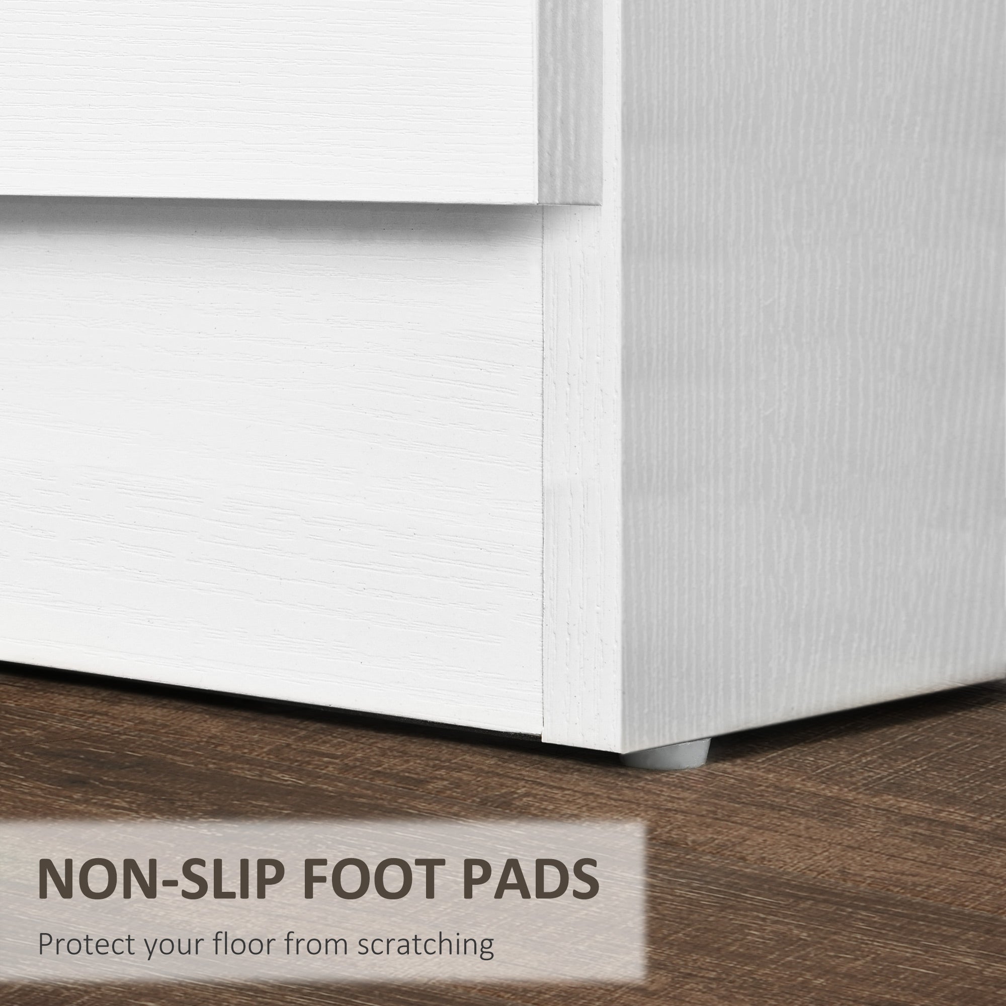 HOMCOM Three-Drawer Simple Bedside Table - White - North Peak Garden Furniture