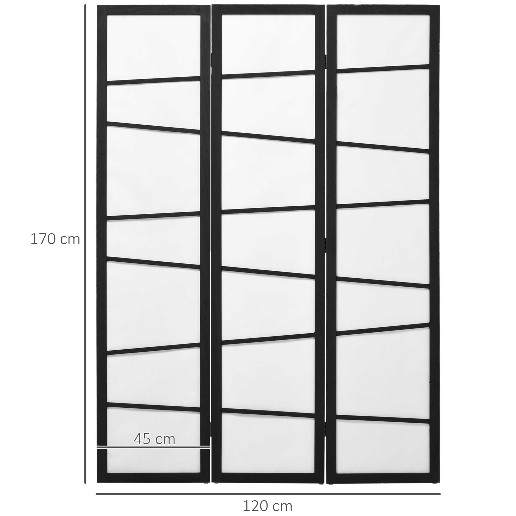 HOMCOM 3 Panel Room Divider, Wooden Folding Privacy Screen, Freestanding Wall Partition Separator for Bedroom, White - North Peak Garden Furniture