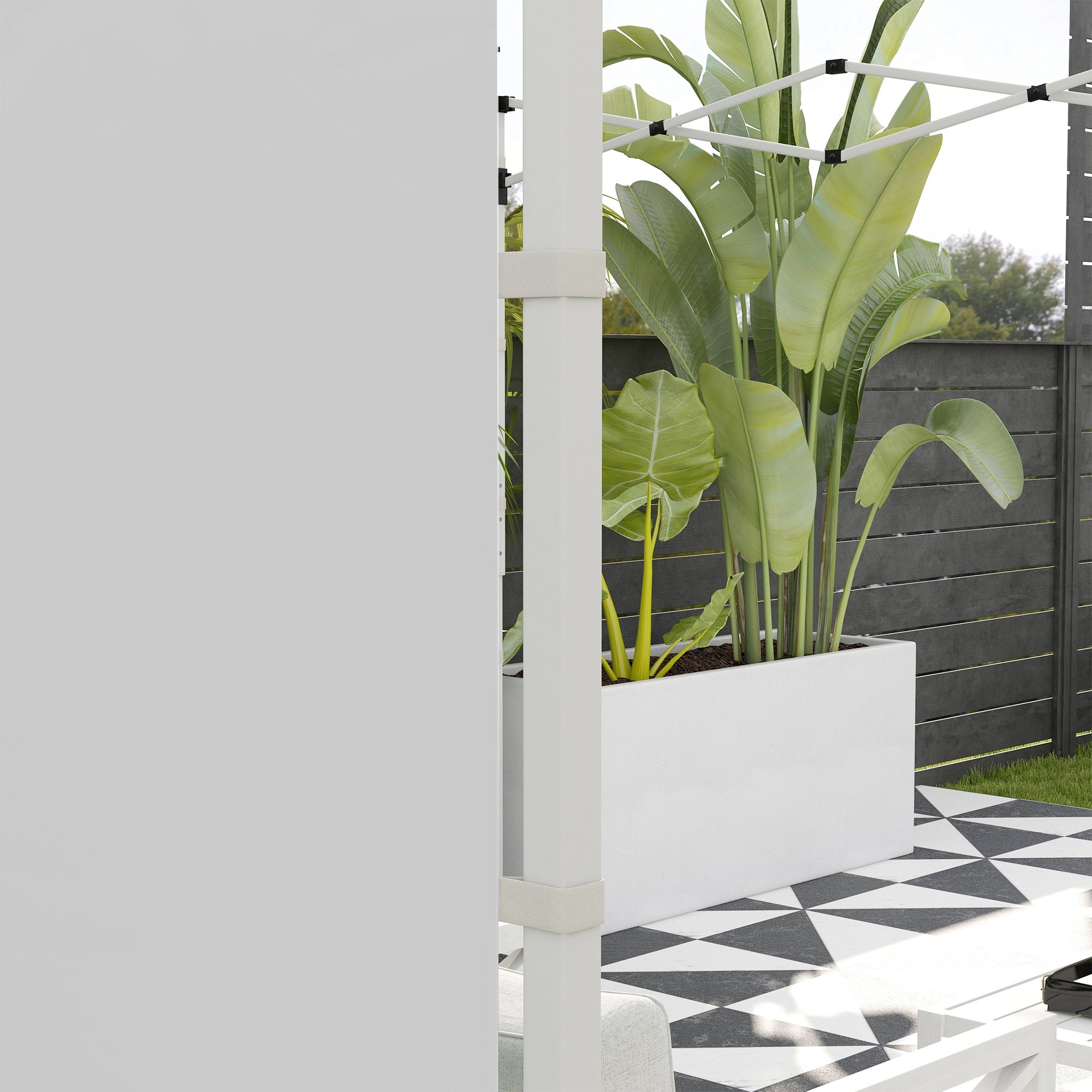 Outsunny Gazebo Side Panels, 2 Pack Sides Replacement, for 3x3(m) or 3x6m Pop Up Gazebo, with Windows and Doors, White - North Peak Garden Furniture