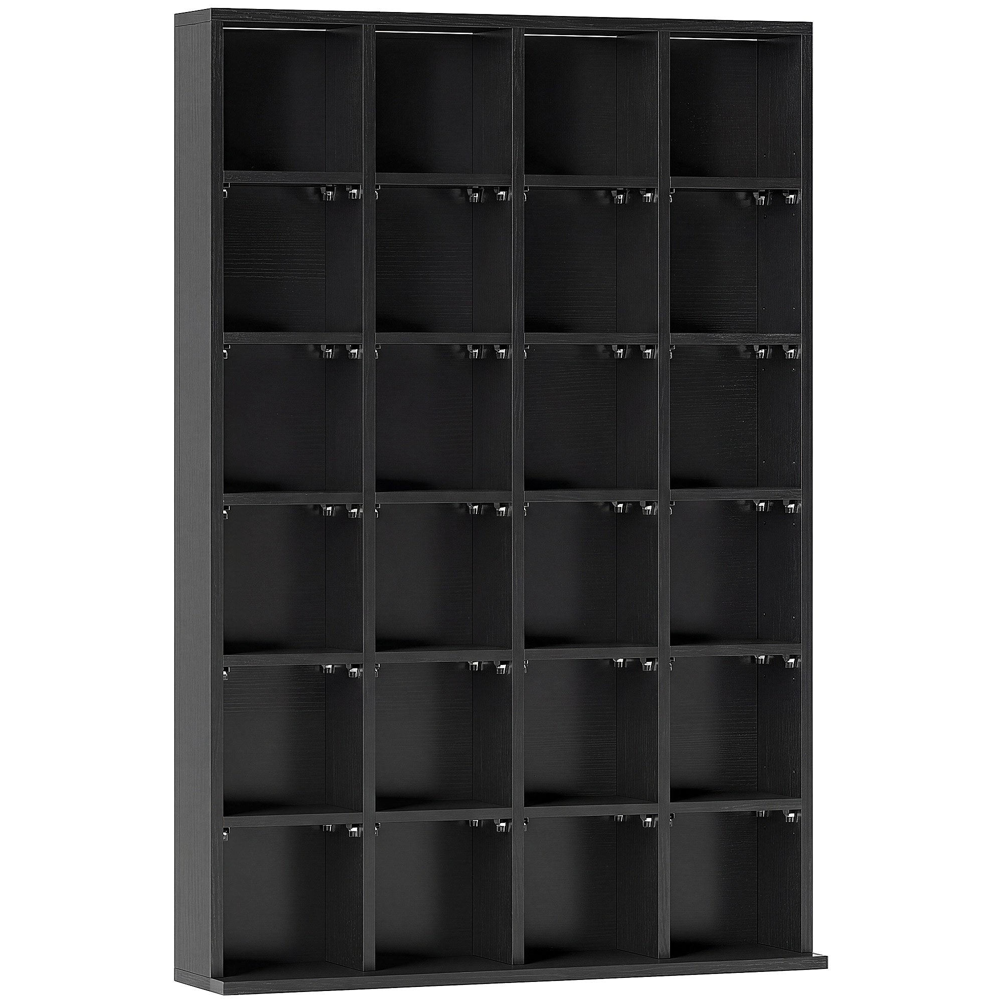 HOMCOM CD Storage Unit with Adjustable Shelves, 89 x 130.5 cm, Black