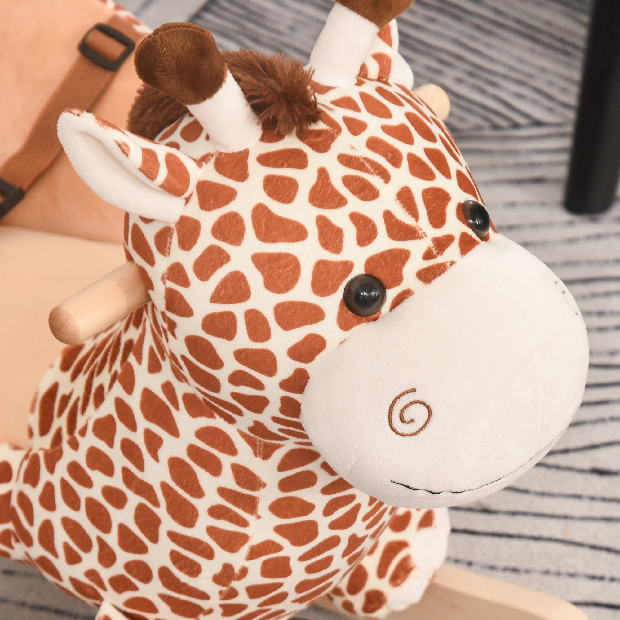 HOMCOM Children Kids Rocking Horse Toys Giraffe Seat Belt Toddlers Baby Toy Gift - North Peak Garden Furniture