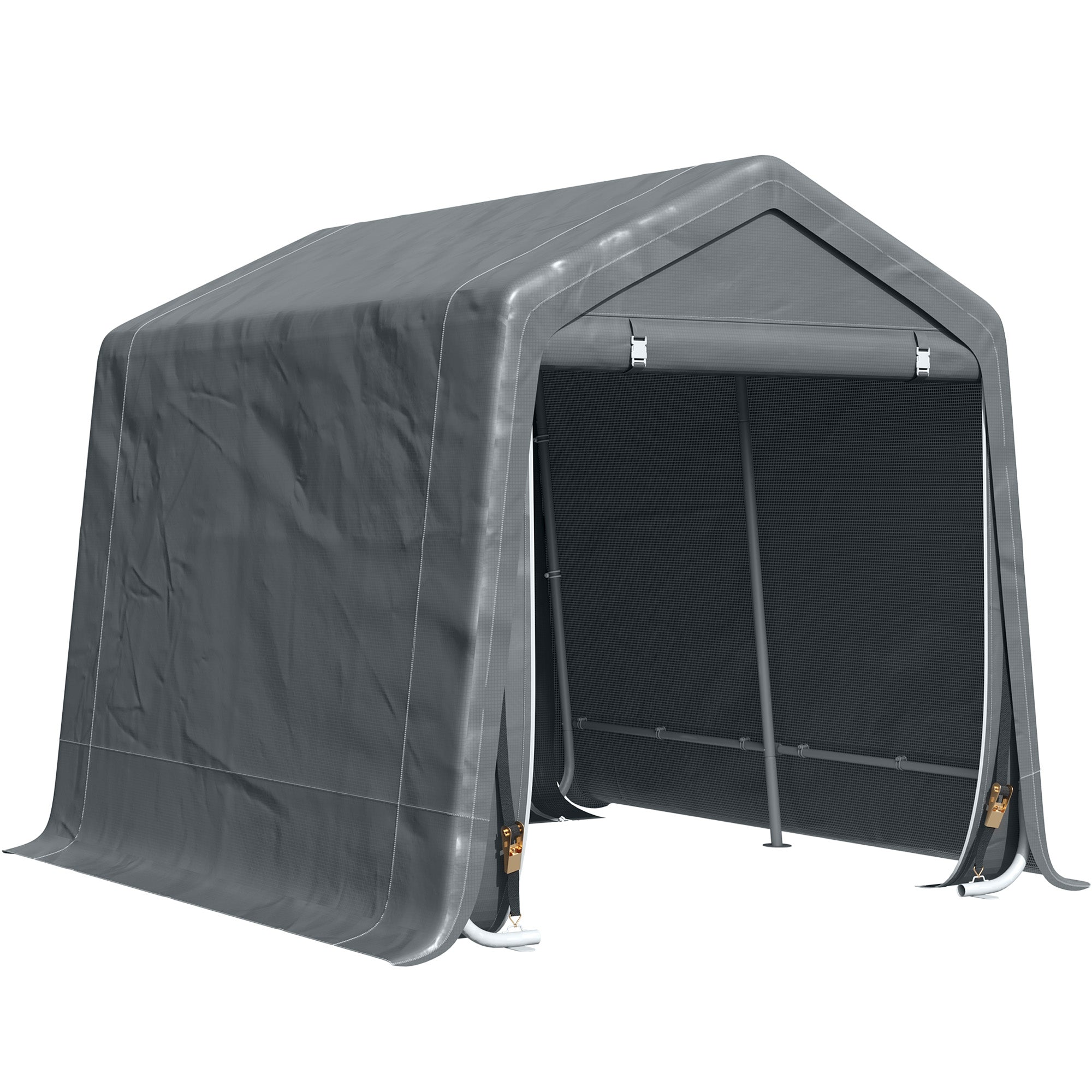 Outsunny 9 X 7.5ft Temporary Outdoor Equipment Shed - Dark Grey