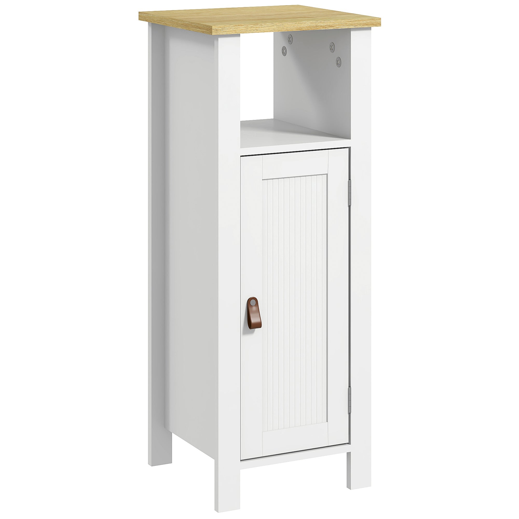 kleankin Slim Bathroom Storage Cabinet - White - North Peak Garden Furniture