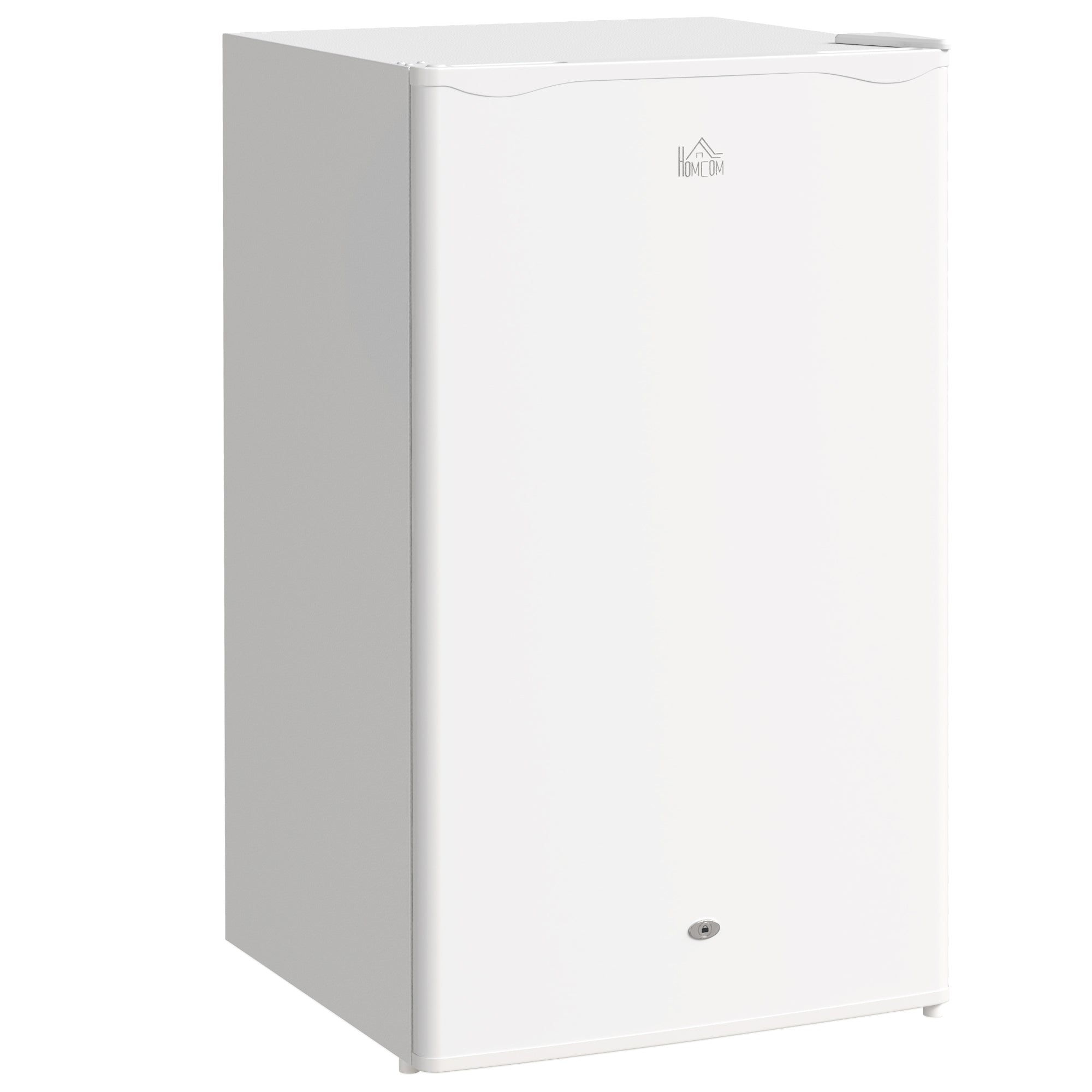 HOMCOM 91L Freestanding Under-Counter Fridge with Lock - White - North Peak Garden Furniture