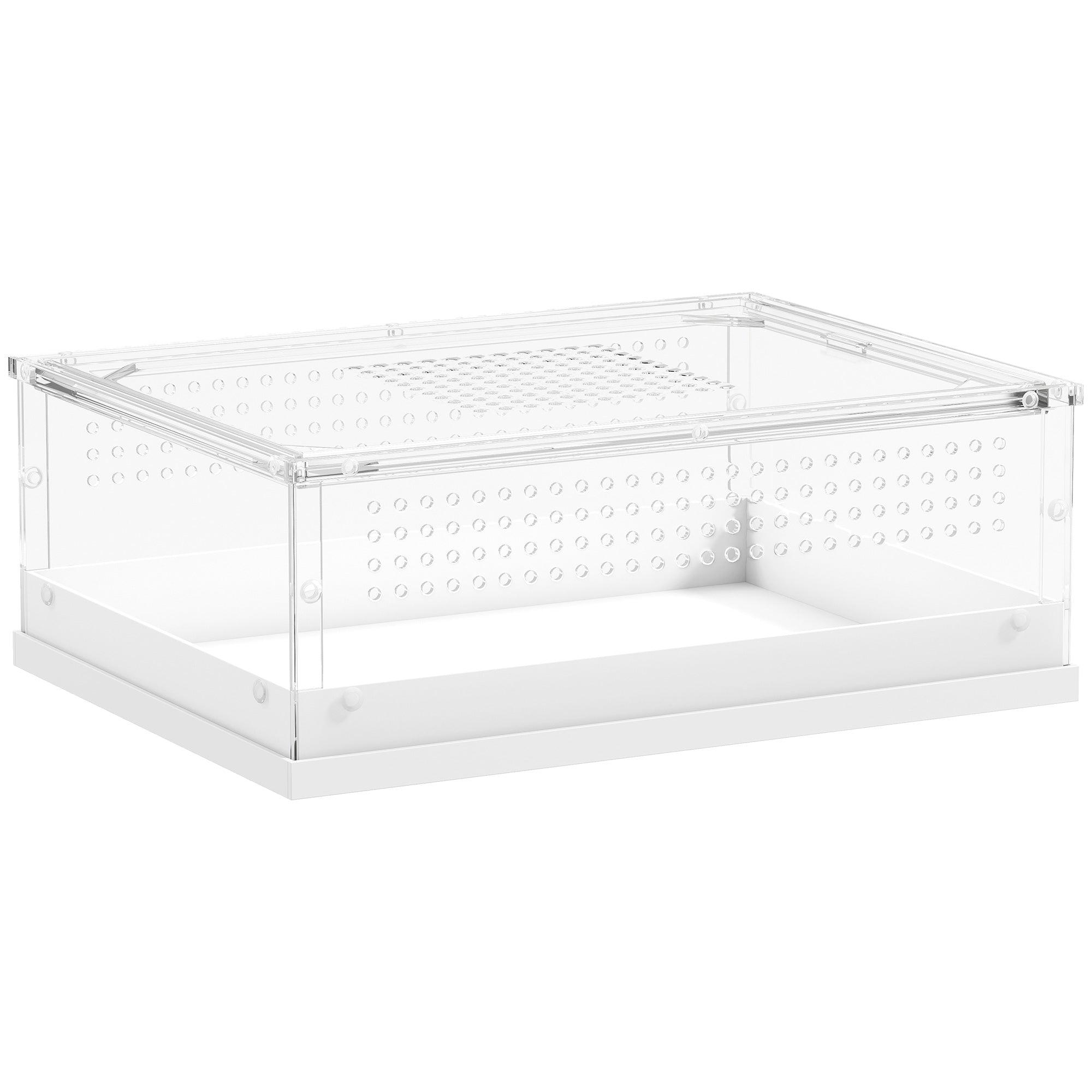PawHut Acrylic Reptile Terrarium with Top Sliding Door, Vents,  for Snake, Frog, Spider, Gecko, Tarantula, 40 x 30 x 15 cm