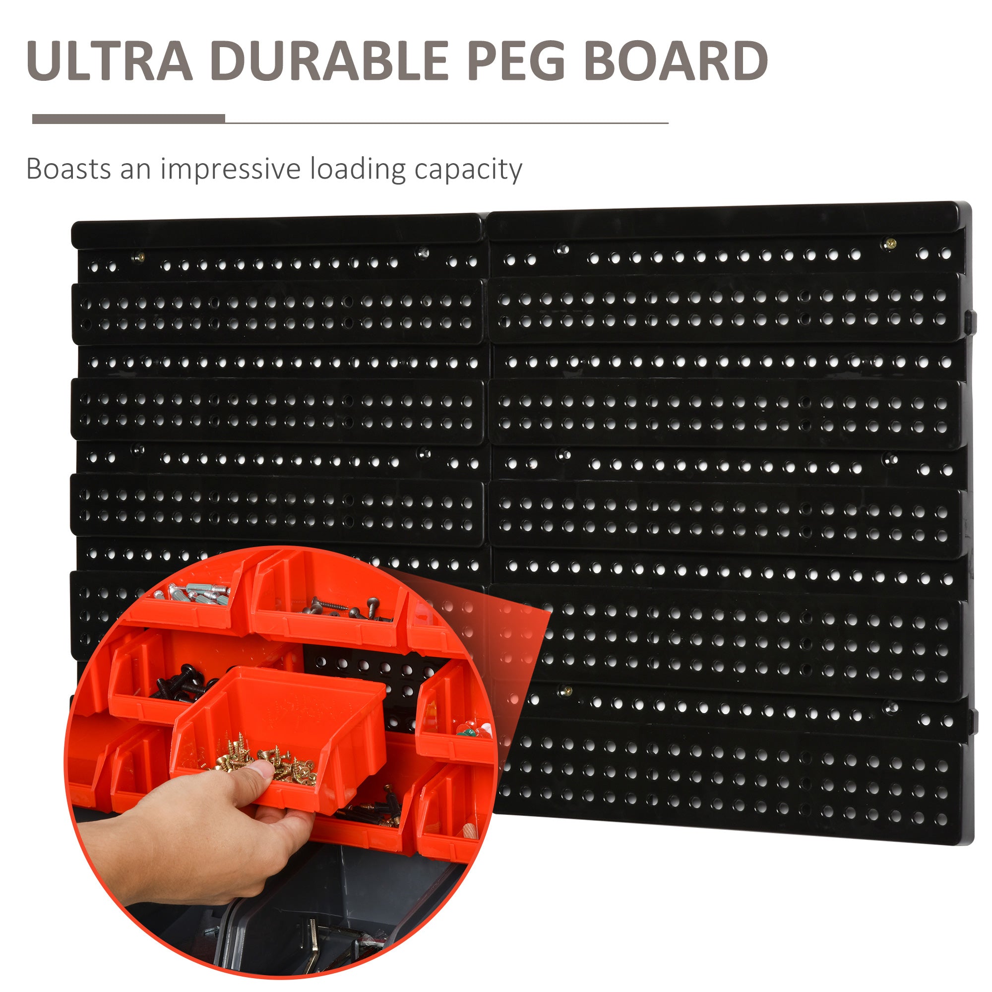 DURHAND 30 Cubbie On-Wall Storage Board Tool Screw Organiser Garage Workshop DIY Container w/ Screw Kit Tool Equipment Tidy - North Peak Garden Furniture