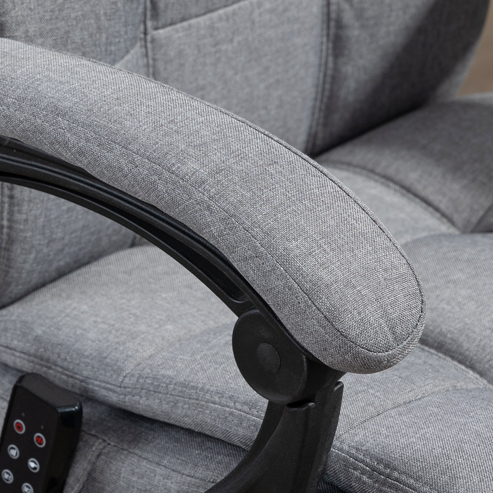 Vinsetto Office Chair, 6 Point Massage Desk Chair, Computer Chair with Footrest & Head Pillow, 360° Swivel Recliner Chair for Home Office, Grey - North Peak Garden Furniture