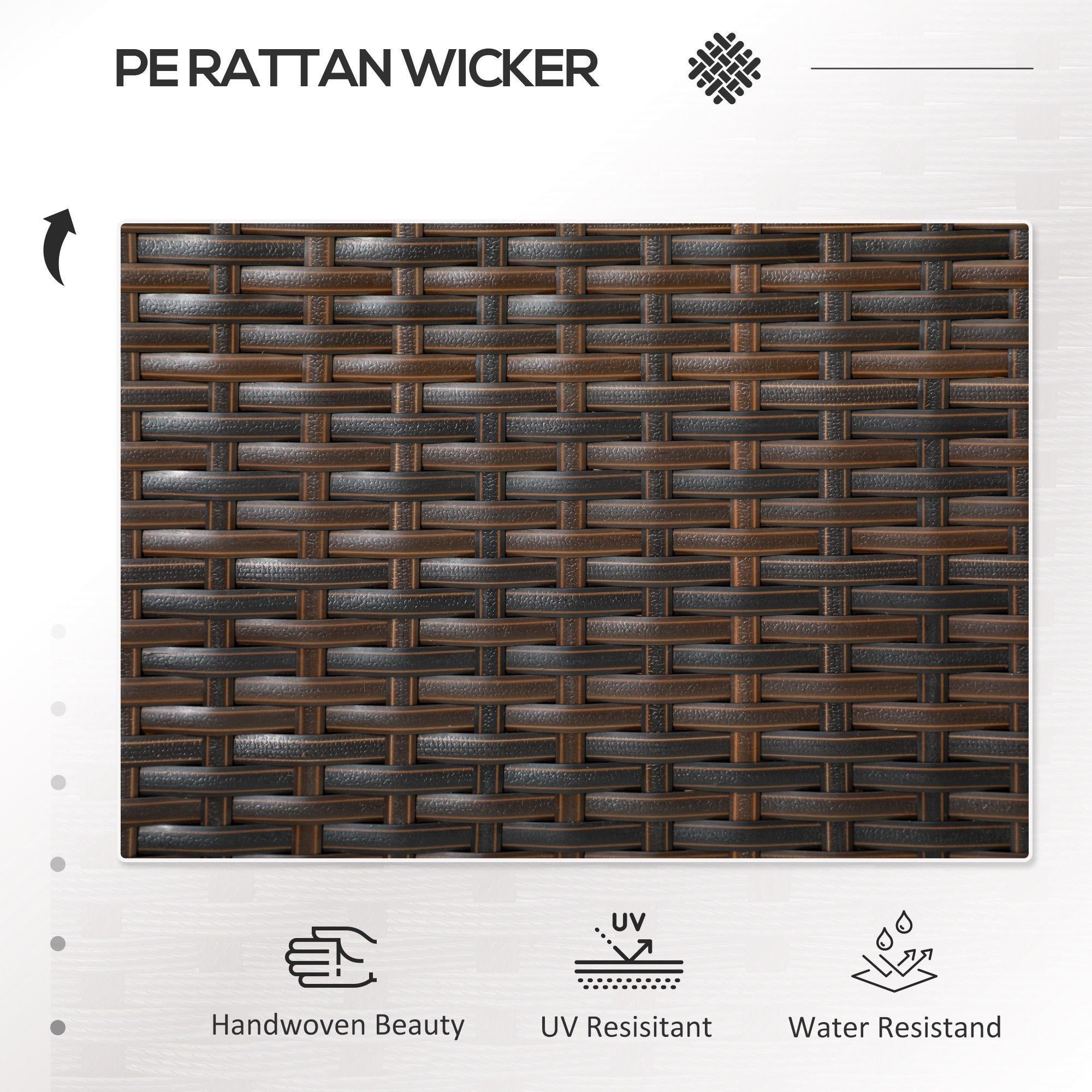 Outsunny Two-Seat Rattan Chair, with Middle Table - Brown - North Peak Garden Furniture