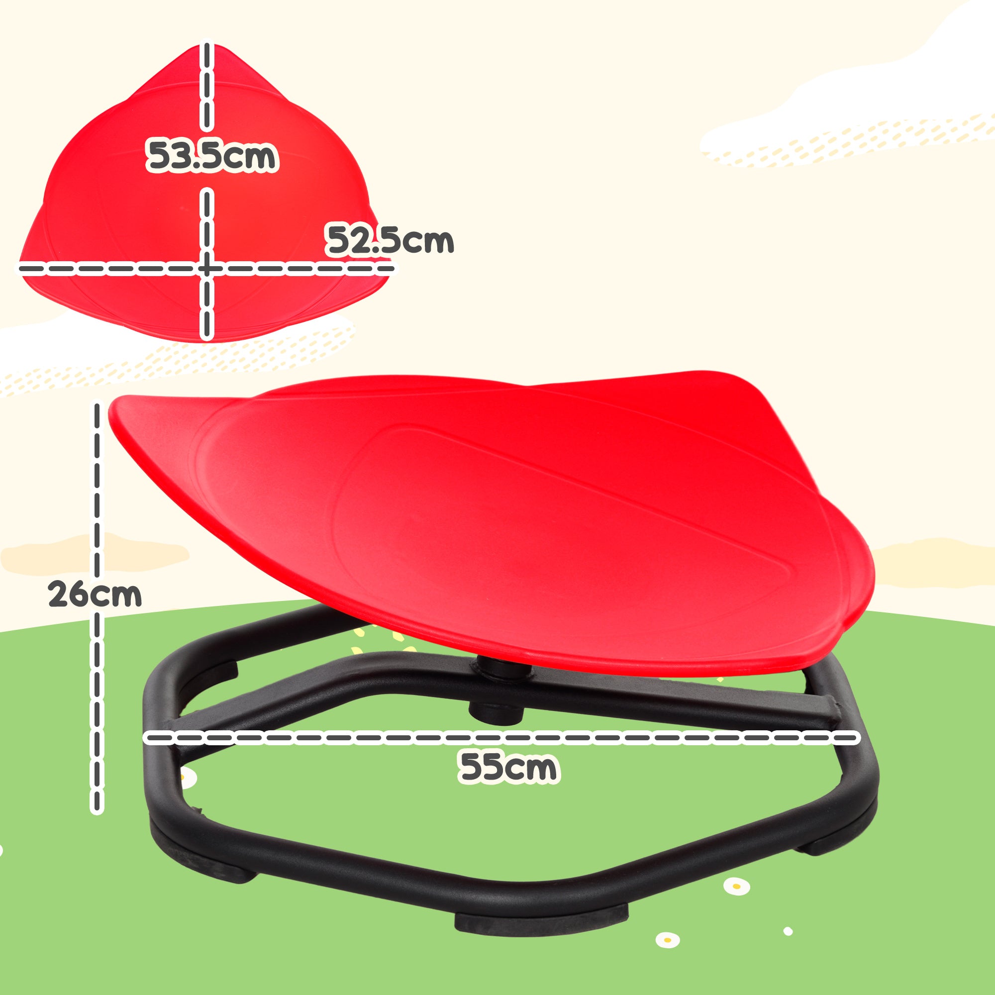 AIYAPLAY Spinning Chair for Autism Sit and Spin, Coordination & Balance, Sensory Spinning Chair for Toddlers 3-6 Years, Red - North Peak Garden Furniture