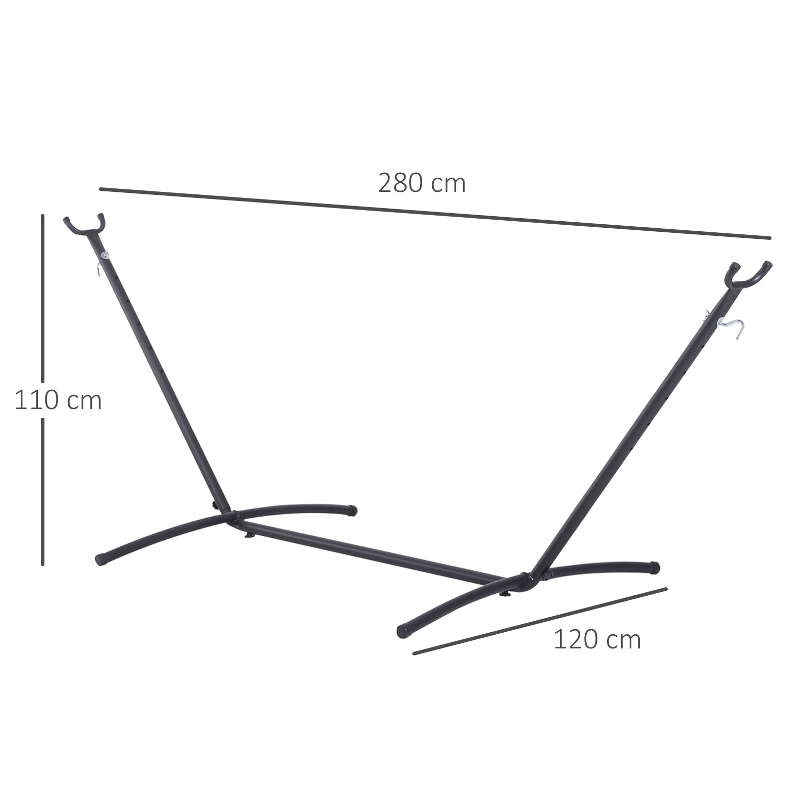 Outsunny Hammock Stand: Sturdy Metal Frame for Outdoor Relaxation, Garden Camping Picnic Companion, 2.86m, Stand Only