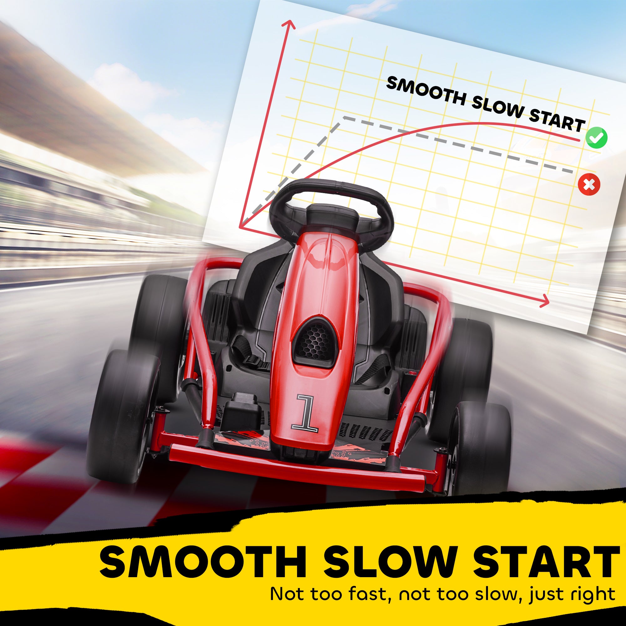 HOMCOM 24V Electric Go Kart for Kids, Drift Ride-On Racing Go Kart with 2 Speeds, for Boys Girls Aged 8-12 Years Old, Red - North Peak Garden Furniture