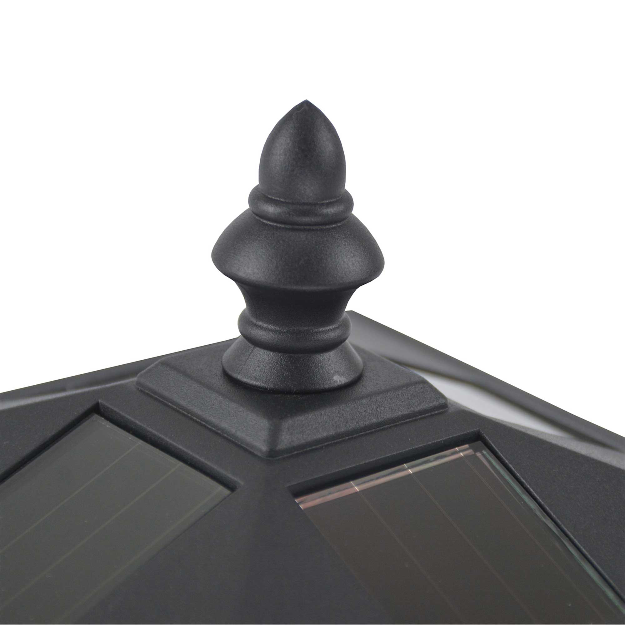 Outsunny Set of 2 Outdoor Garden Solar Post Lamp Sensor Dimmable LED Lantern Bollard IP44 Energy-saving 1.2M Tall, Black - North Peak Garden Furniture