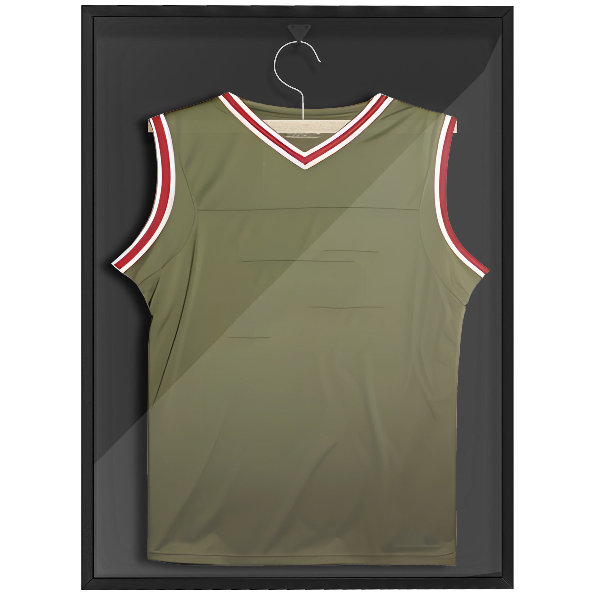 HOMCOM 60 x 80cm Shirt Display Frame, with Inner Hook and Hanger - Black - North Peak Garden Furniture