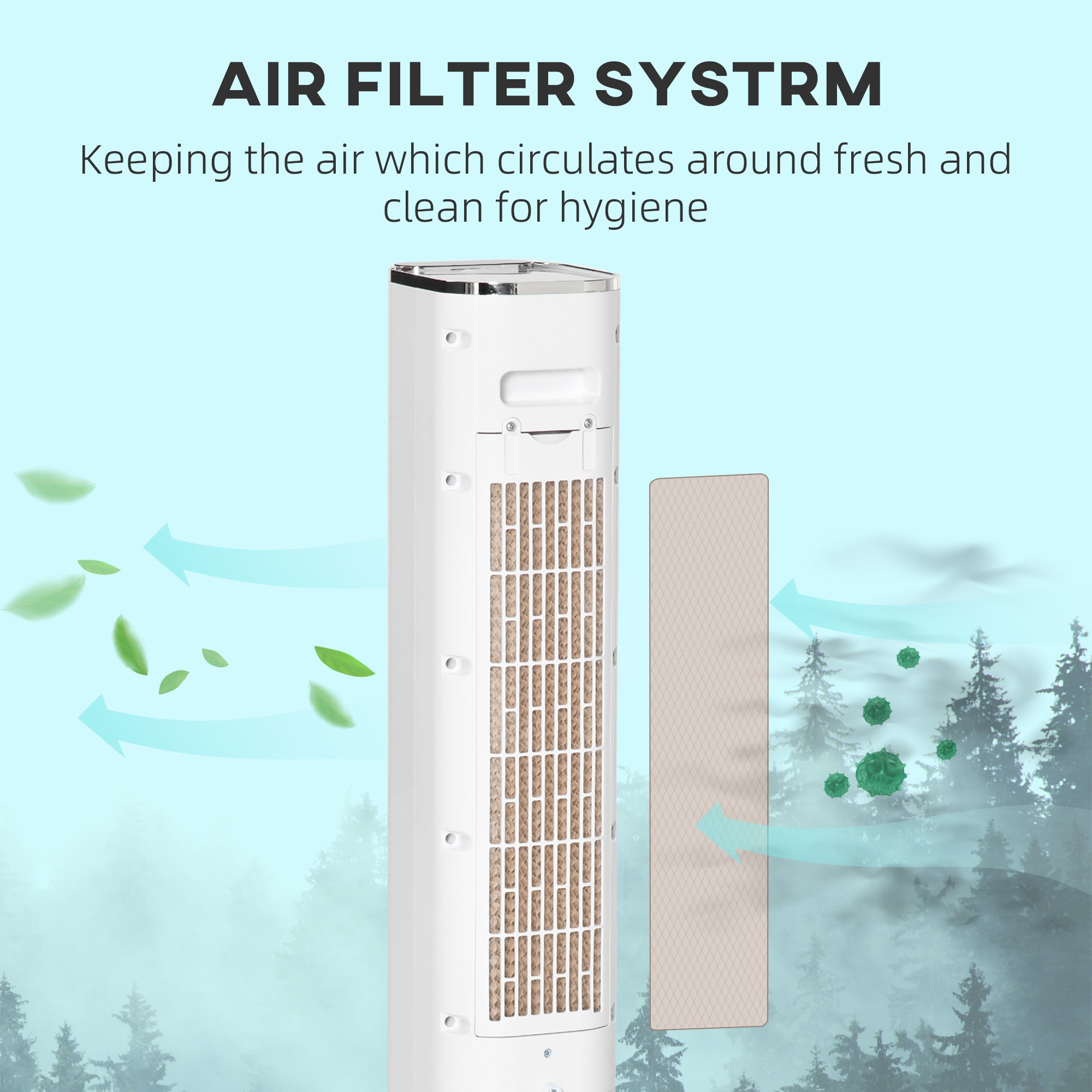 HOMCOM Portable Air Cooler, 6L Tank Humidifier Evaporative Ice Cooling Fan Water Conditioner Unit with 3 Modes, 3 Speed, Remote, Timer, Oscillating for Home Bedroom, White - North Peak Garden Furniture