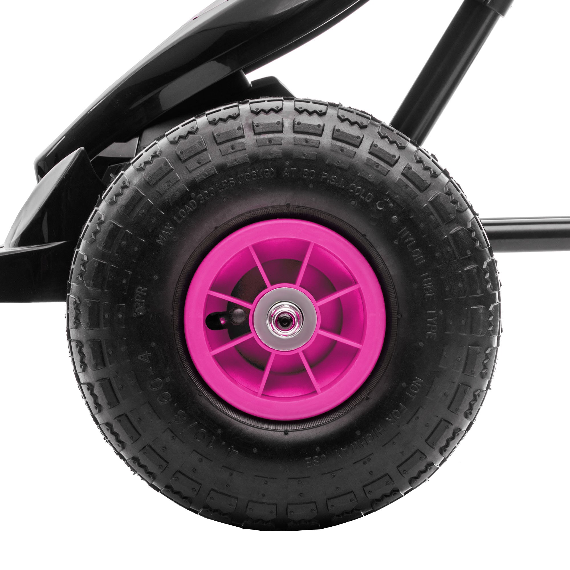 HOMCOM Kids Pedal Go Kart, with Adjustable Seat, Inflatable Tyres - Pink - North Peak Garden Furniture