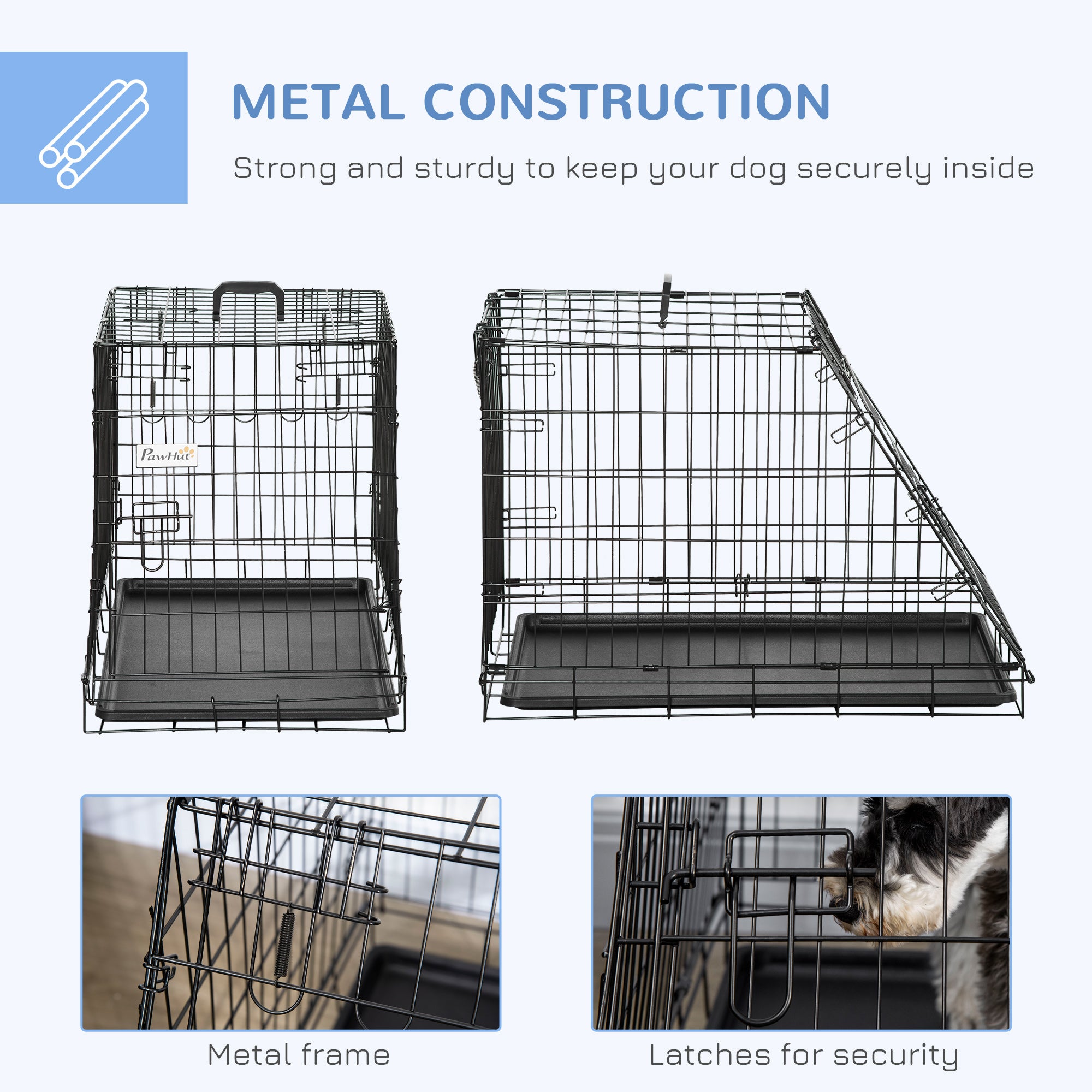 Pawhut Trapeze Collapsible Dog Pet Travel Box Cage Removable Tray 77 x 47 x 55cm - North Peak Garden Furniture