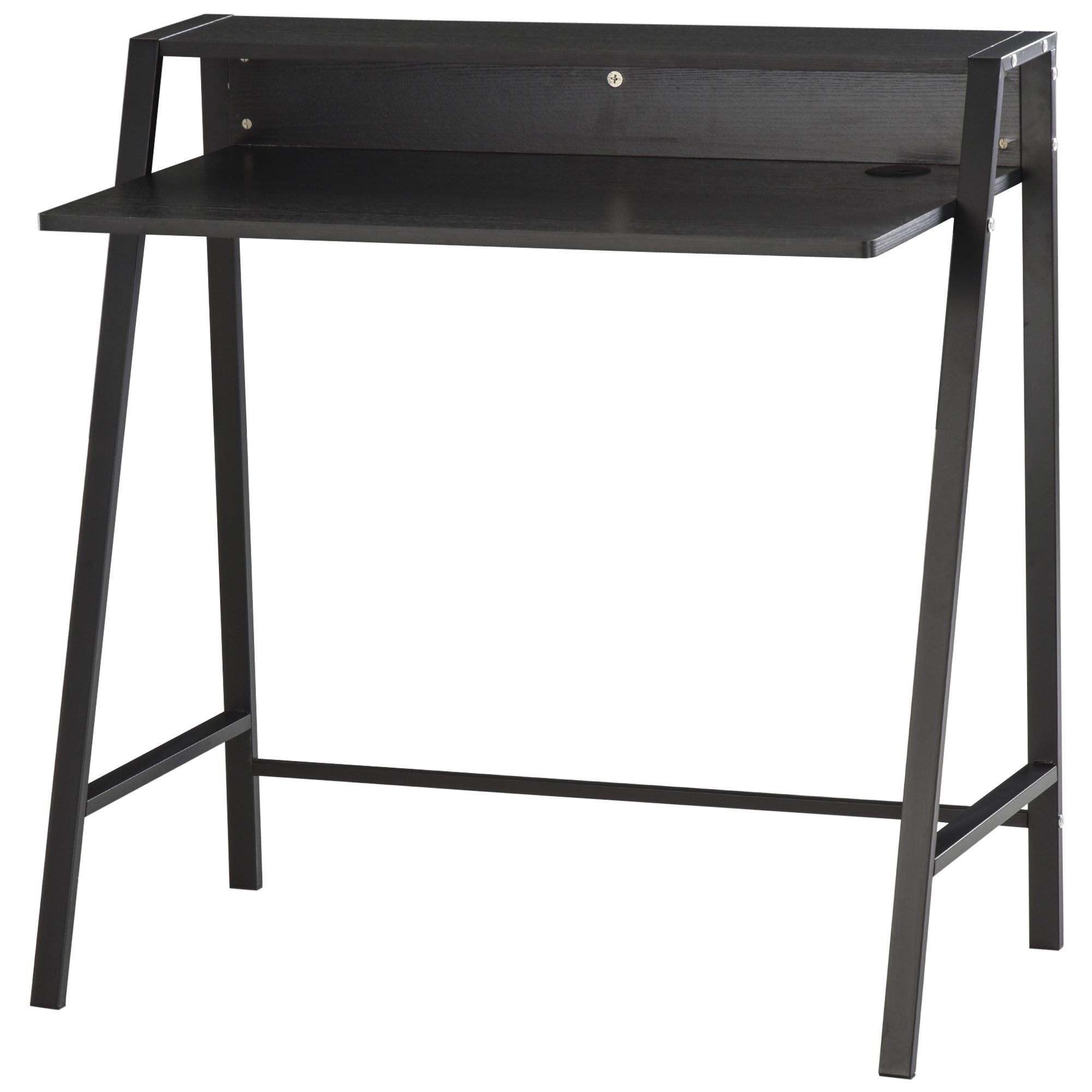 HOMCOM Writing Desk Computer Table Home Office PC Laptop Workstation Storage Shelf 84L x 45W cm Black