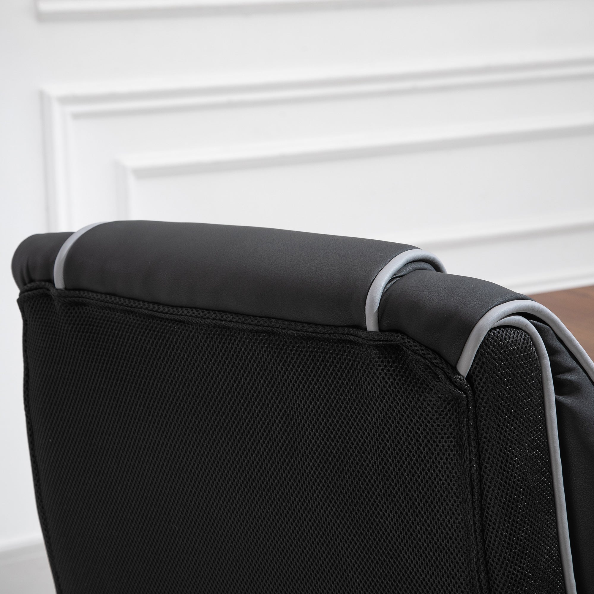 Vinsetto Executive Office Chair, PU Leather High Back Desk Chair with Height Adjustable, Reclining Swivel Computer Chair for Home, Black - North Peak Garden Furniture