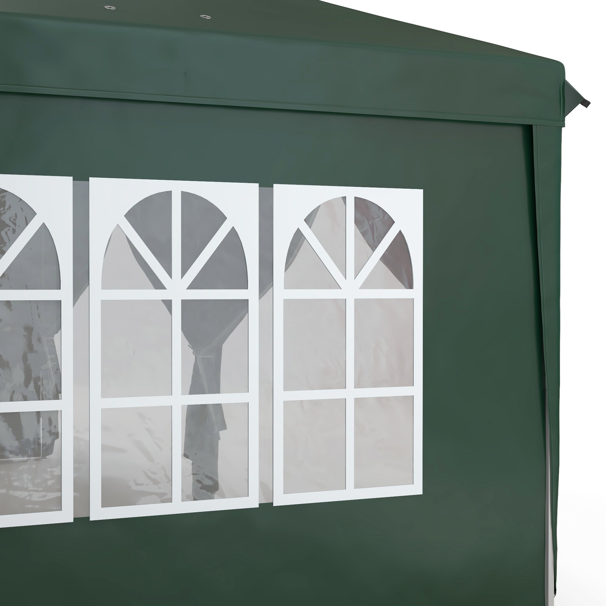 Outsunny 3 x 6m Pop-Up Gazebo, with Curtain Walls and Windows - Dark Green