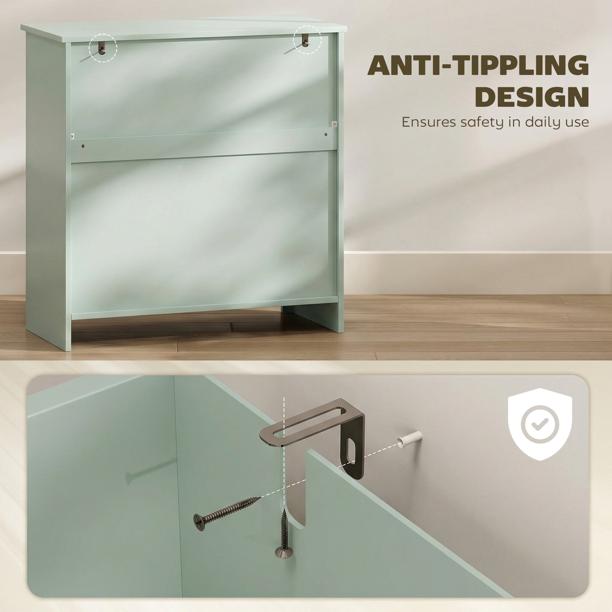 HOMCOM Sideboard Storage Cabinet, Modern Kitchen Cupboard with Adjustable Shelf, Drawer and Double Doors, Green