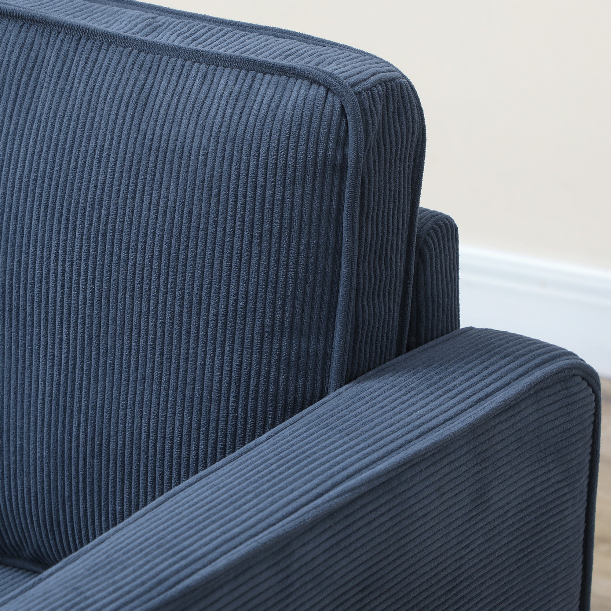 HOMCOM Small Two-Seater Corduroy Sofa - Blue - North Peak Garden Furniture