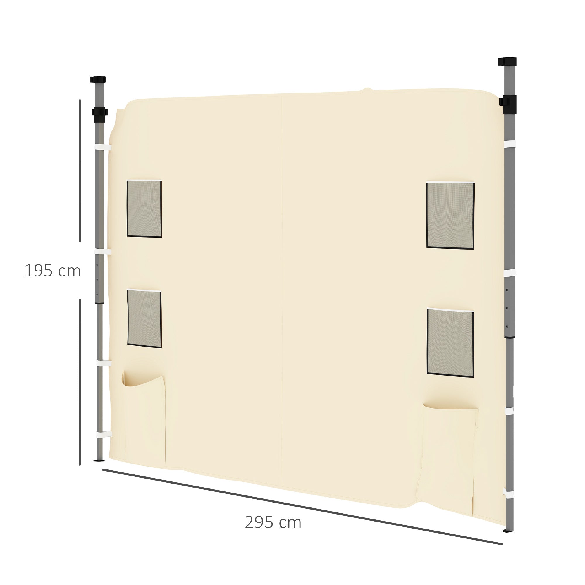 Outsunny 195 x 295cm Replacement Gazebo Sidewall - Beige - North Peak Garden Furniture
