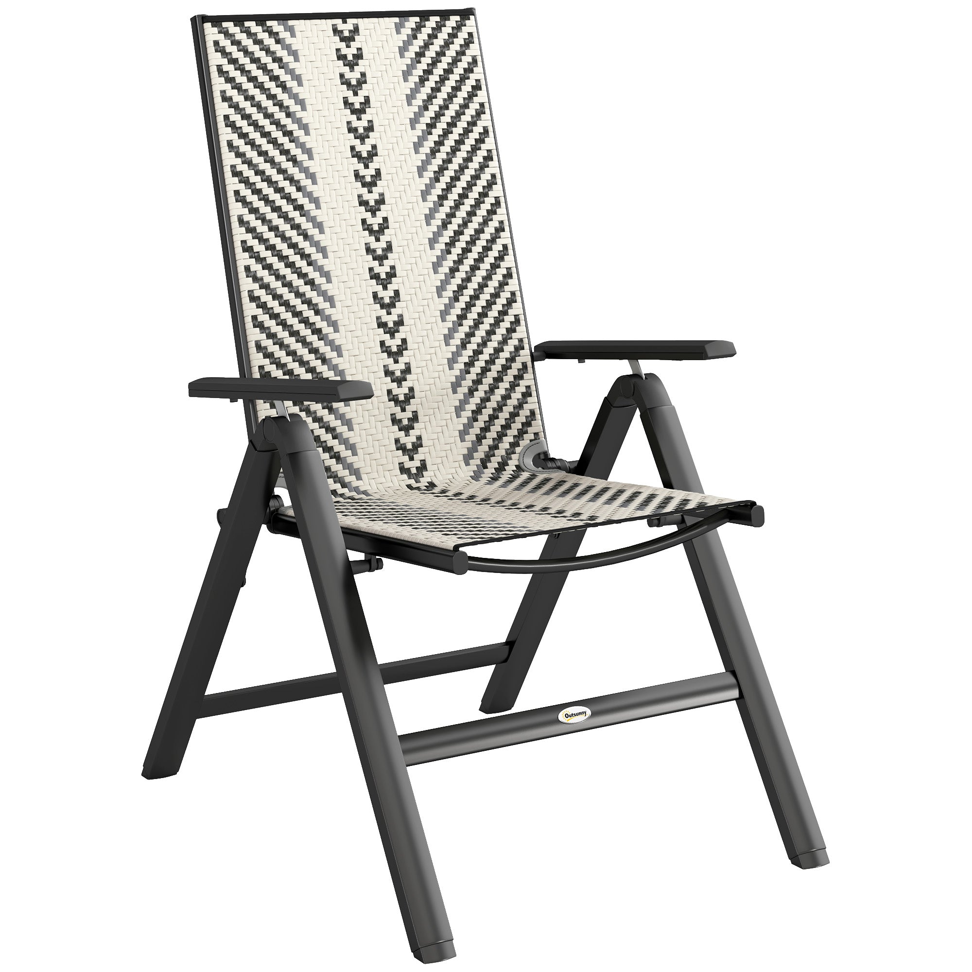 Outsunny Rattan Reclining Garden Chairs - Grey - North Peak Garden Furniture