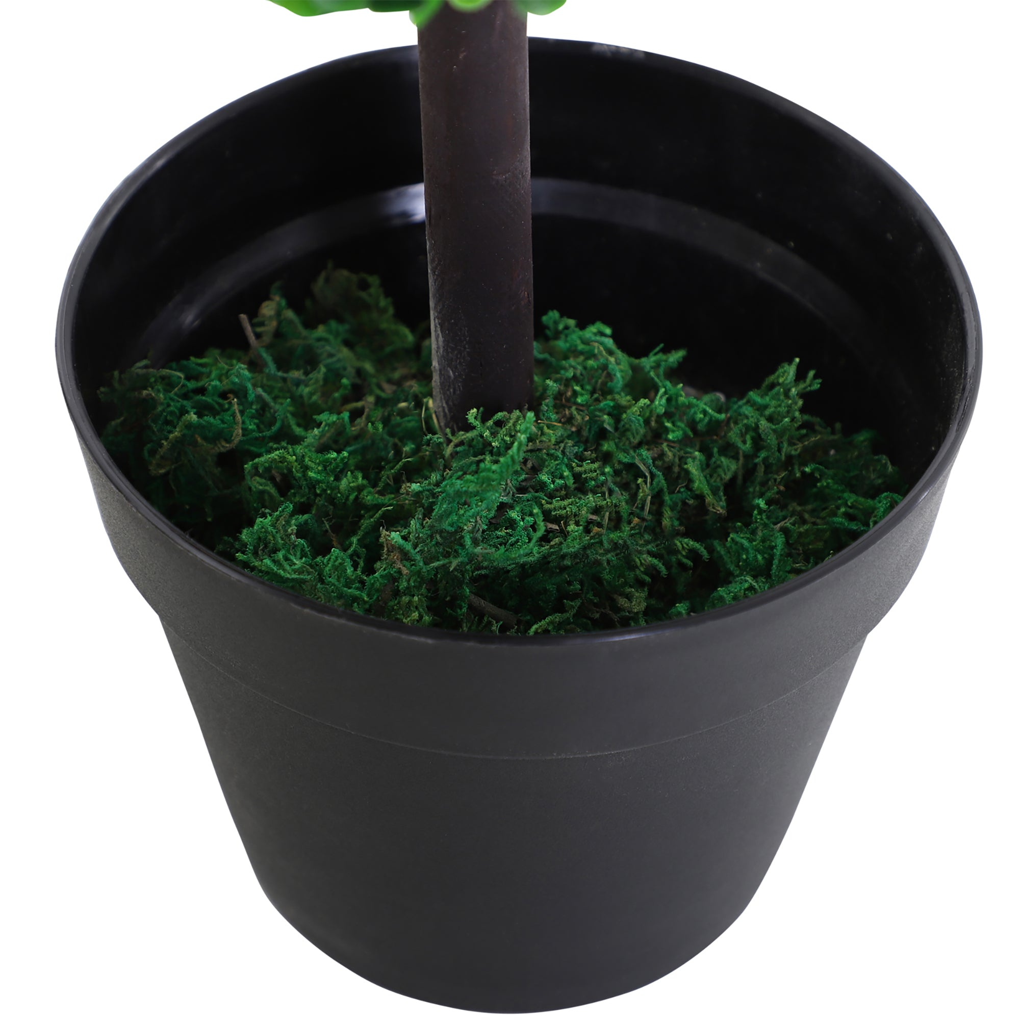 Outsunny Set of 2 Artificial Boxwood Ball Topiary Trees Potted Decorative Plant Outdoor and Indoor Décor (112cm) - North Peak Garden Furniture
