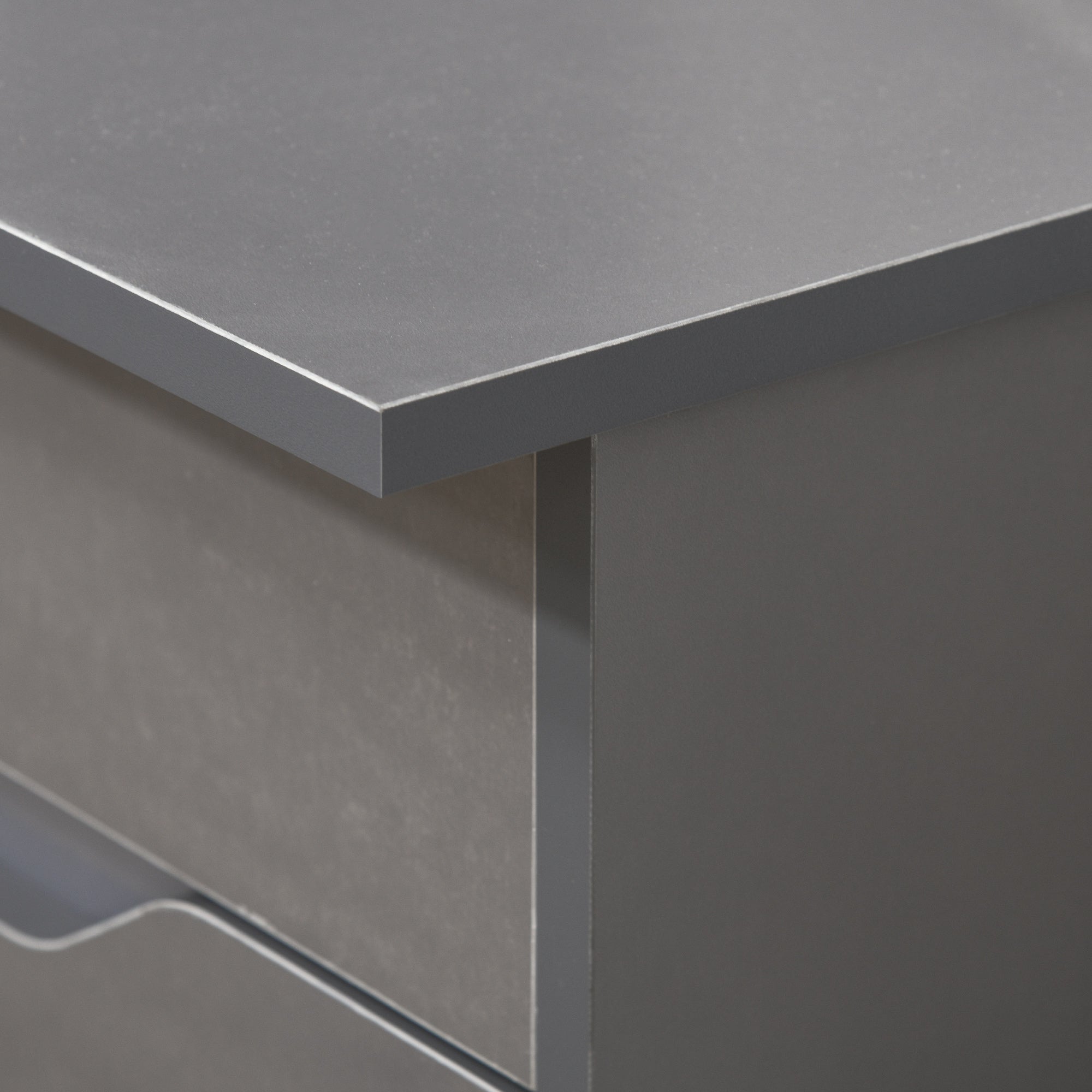 HOMCOM Computer Desk with Drawers, High Gloss Home Office Desk with Storage Cabinet, Study Workstation, 120 x 60cm, Grey - North Peak Garden Furniture