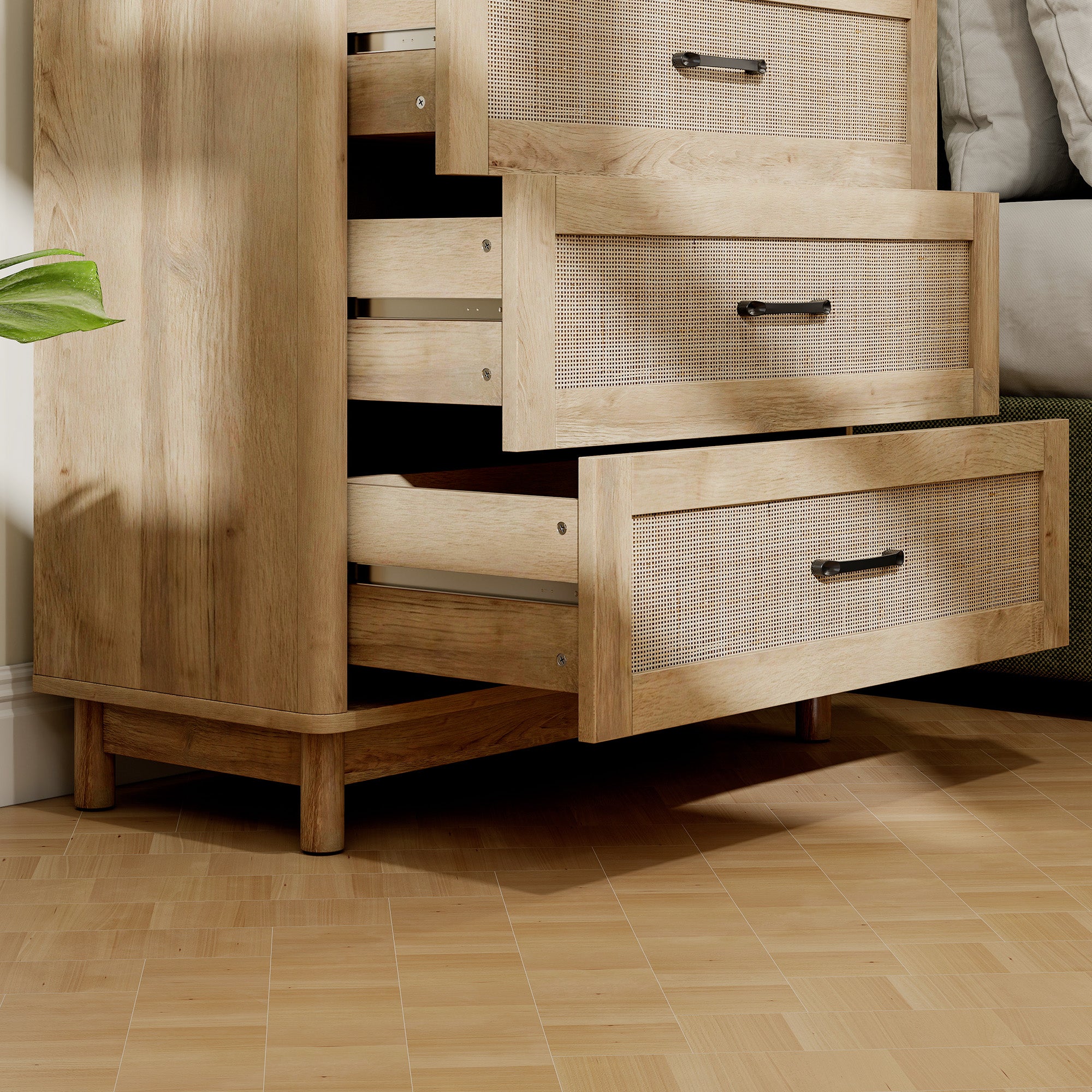 HOMCOM 76 cm Wide Drawer Chest of Drawers with 3 Drawer - Oak