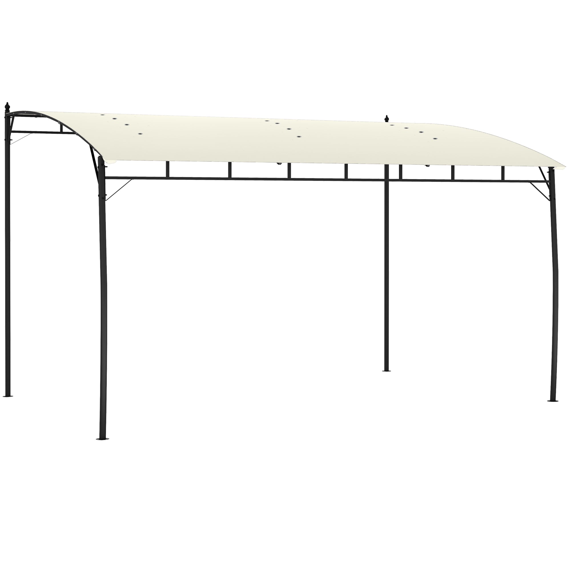 Outsunny 3 x 4m Metal Frame Pergola - Cream - North Peak Garden Furniture