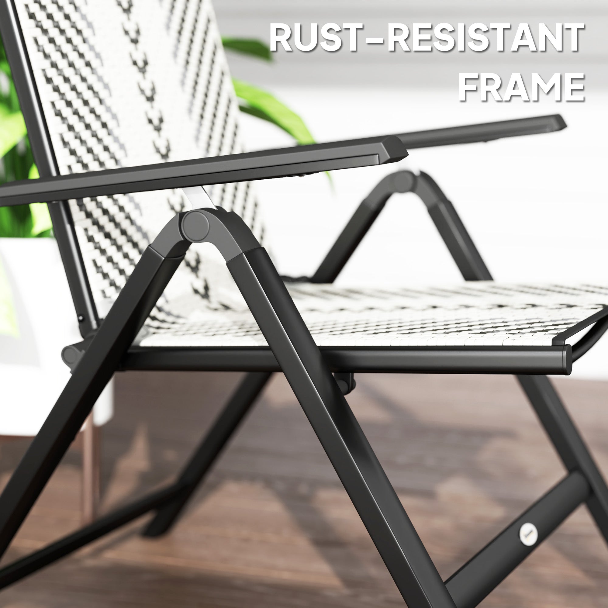 Outsunny Rattan Reclining Garden Chairs - Grey - North Peak Garden Furniture