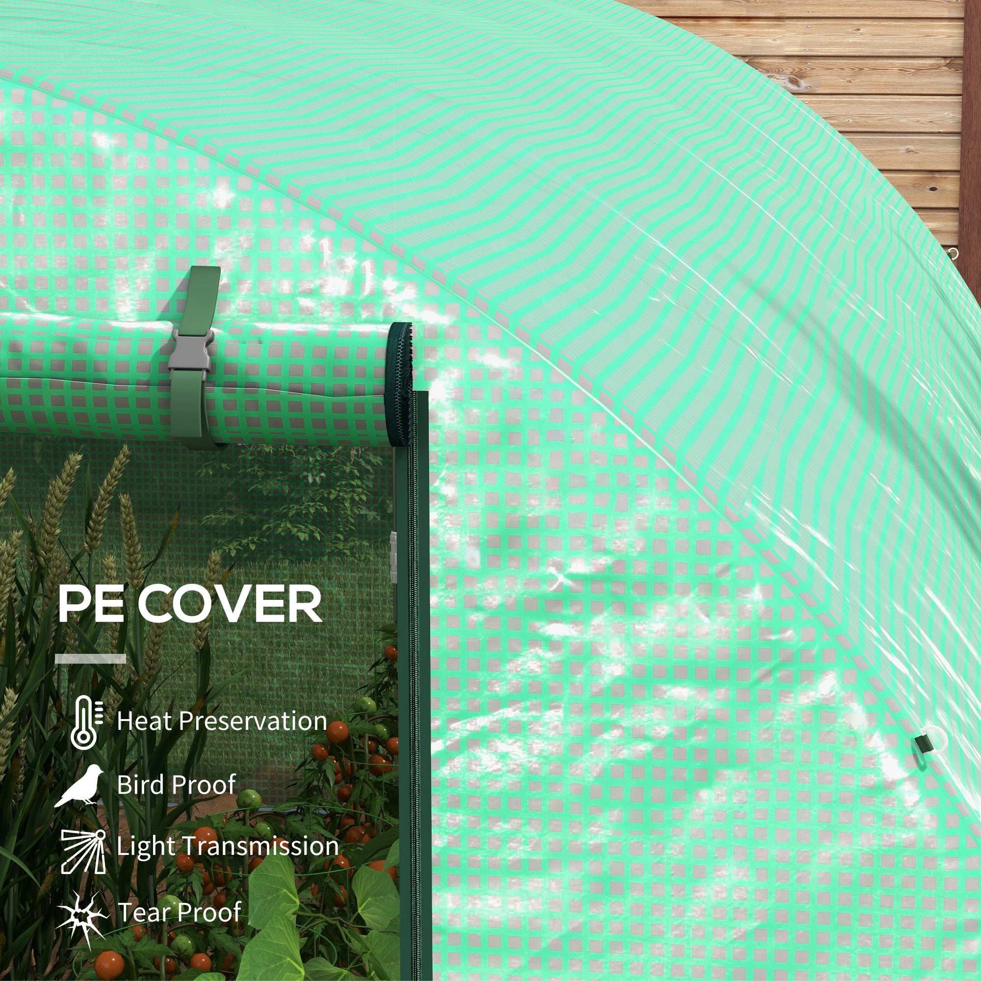 Outsunny Sprinkler System Polytunnel Greenhouse, 4 x 3(m), Green - North Peak Garden Furniture