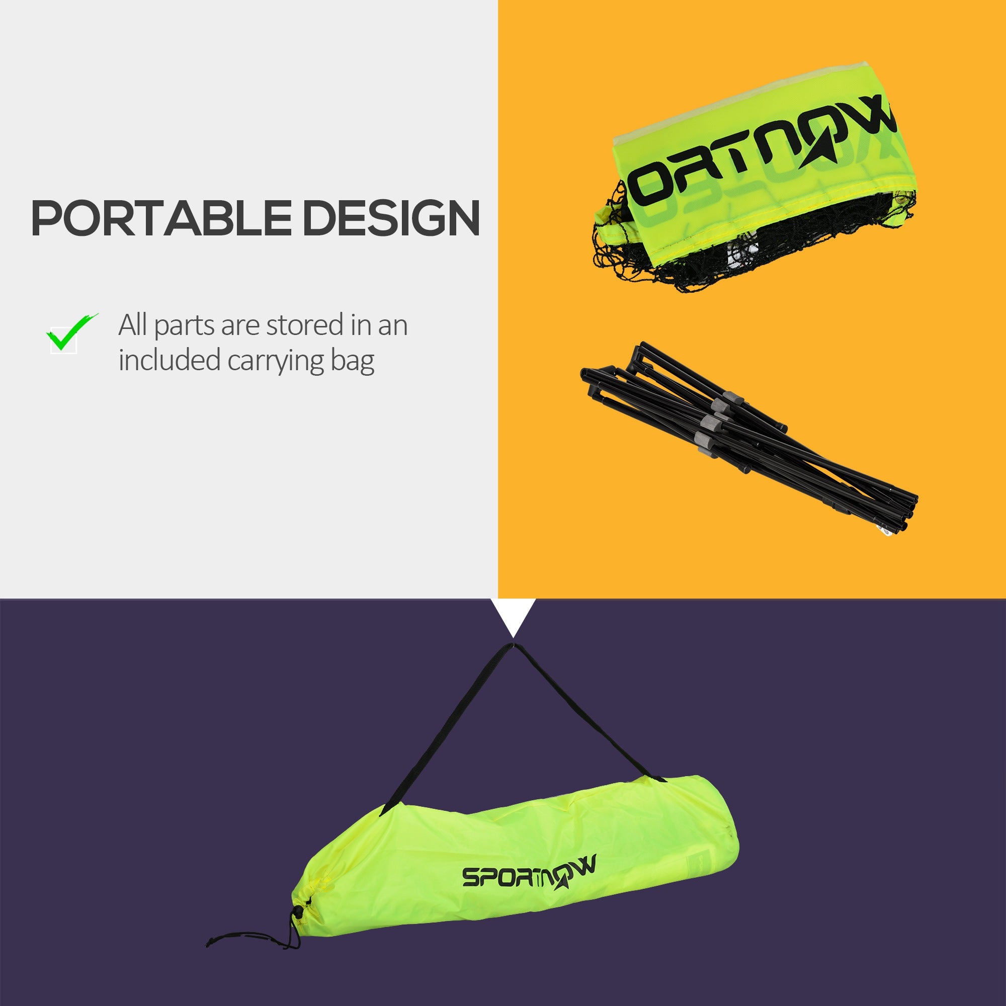 SPORTNOW 4m Badminton Net, Height Adjustable Outdoor Sports Net, with Carry Bag, for Tennis, Pickleball, Volleyball - North Peak Garden Furniture