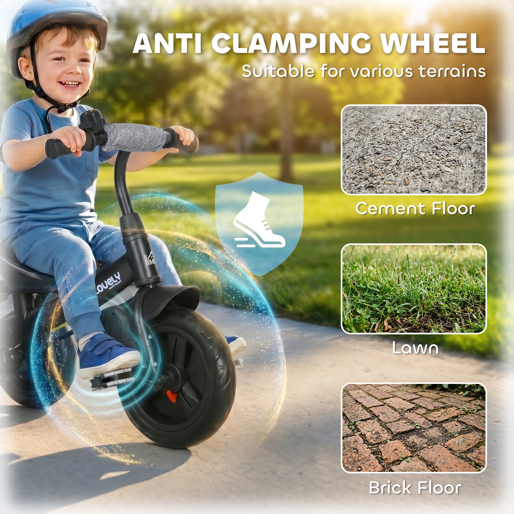 HOMCOM 6 in 1 Kids Trike Push Bike w/ Push Handle, Canopy, 5-point Safety Belt, Storage, Footrest, Brake, for 1-5 Years, Grey