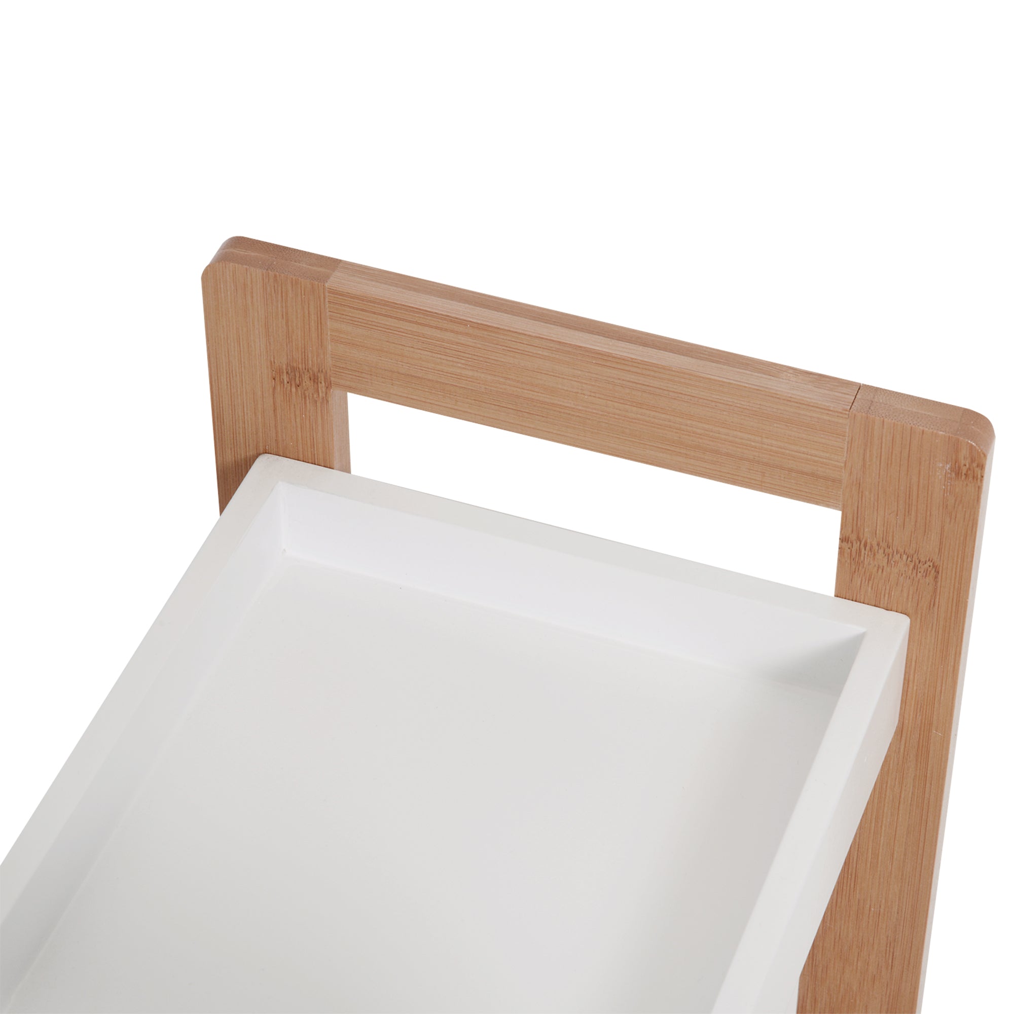 HOMCOM 3-Tier Bathroom Rack Storage Shelf Bamboo Organiser Shower Tower for Narrow Place - North Peak Garden Furniture