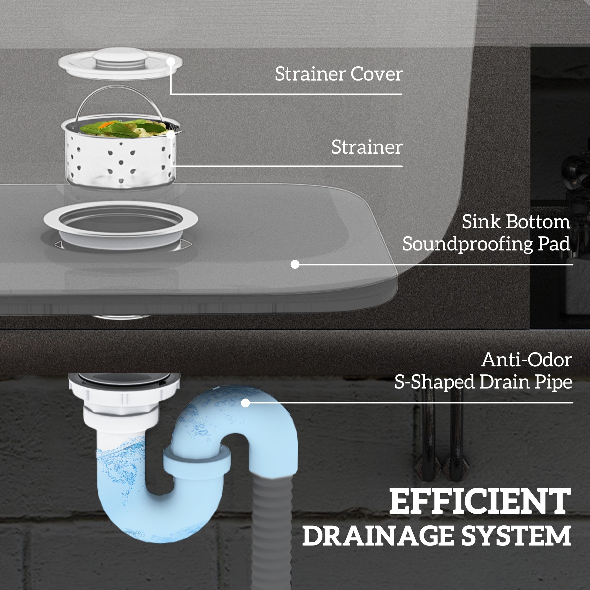 HOMCOM Outdoor Stainless Steel Kitchen Sink, Freestanding Sink Single Bowl with Cold and Hot Water Pipe and Storage Shelves - North Peak Garden Furniture