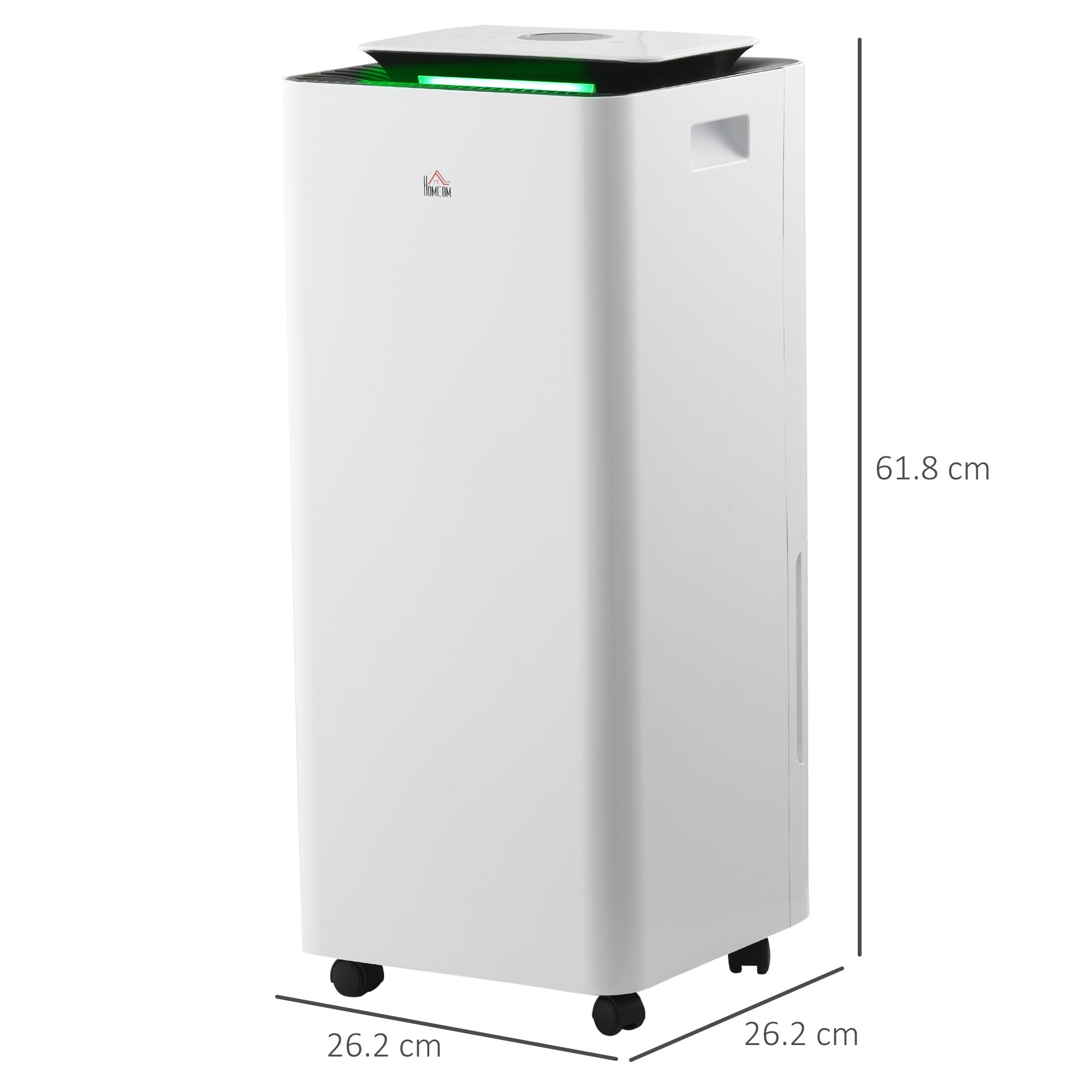 HOMCOM 3500mL Portable Dehumidifier with Air Purifier, 24H Timer, 5 Modes, 16L/Day, for Home Laundry, White - North Peak Garden Furniture