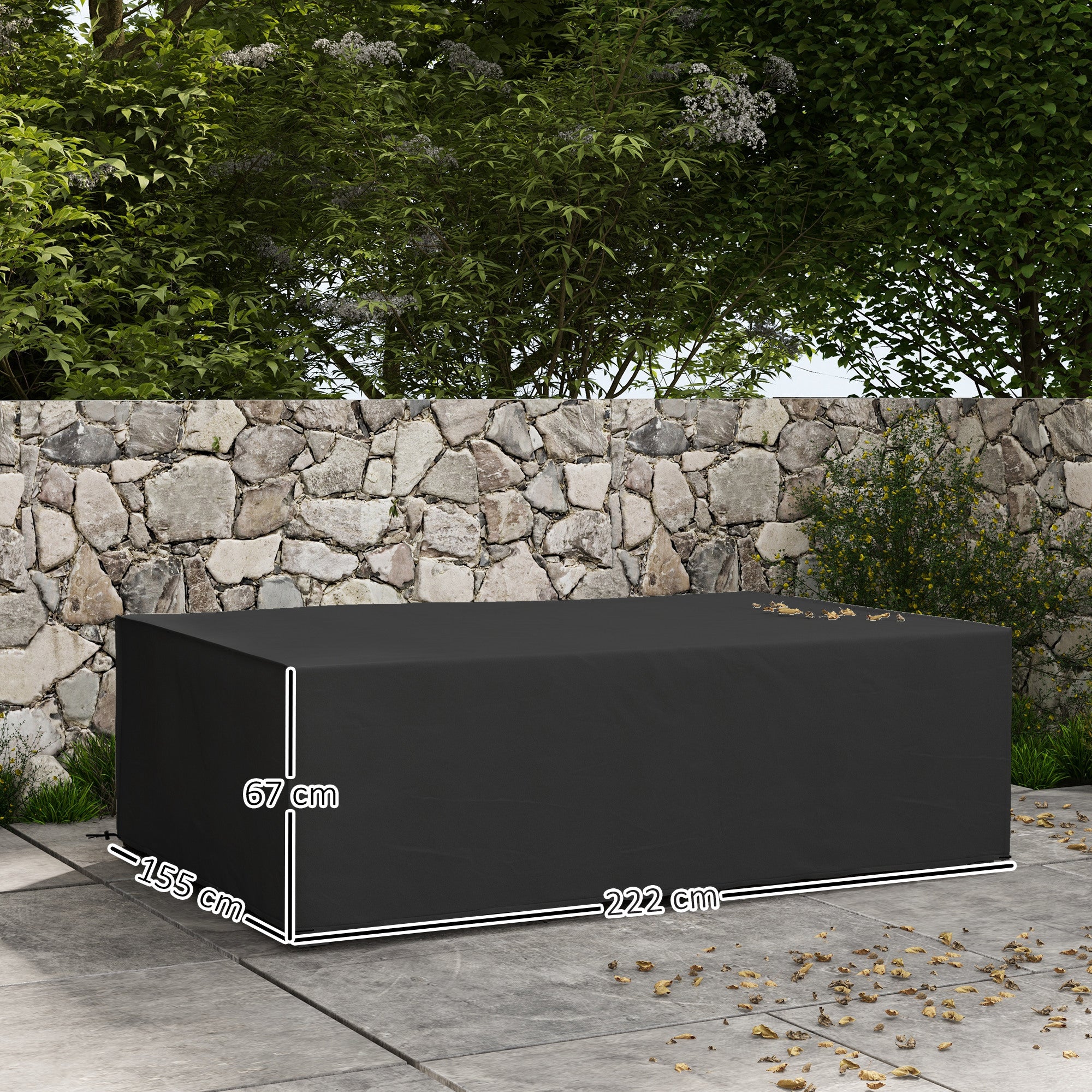 Outsunny 155 x 222cm Waterproof Furniture Cover - Black - North Peak Garden Furniture