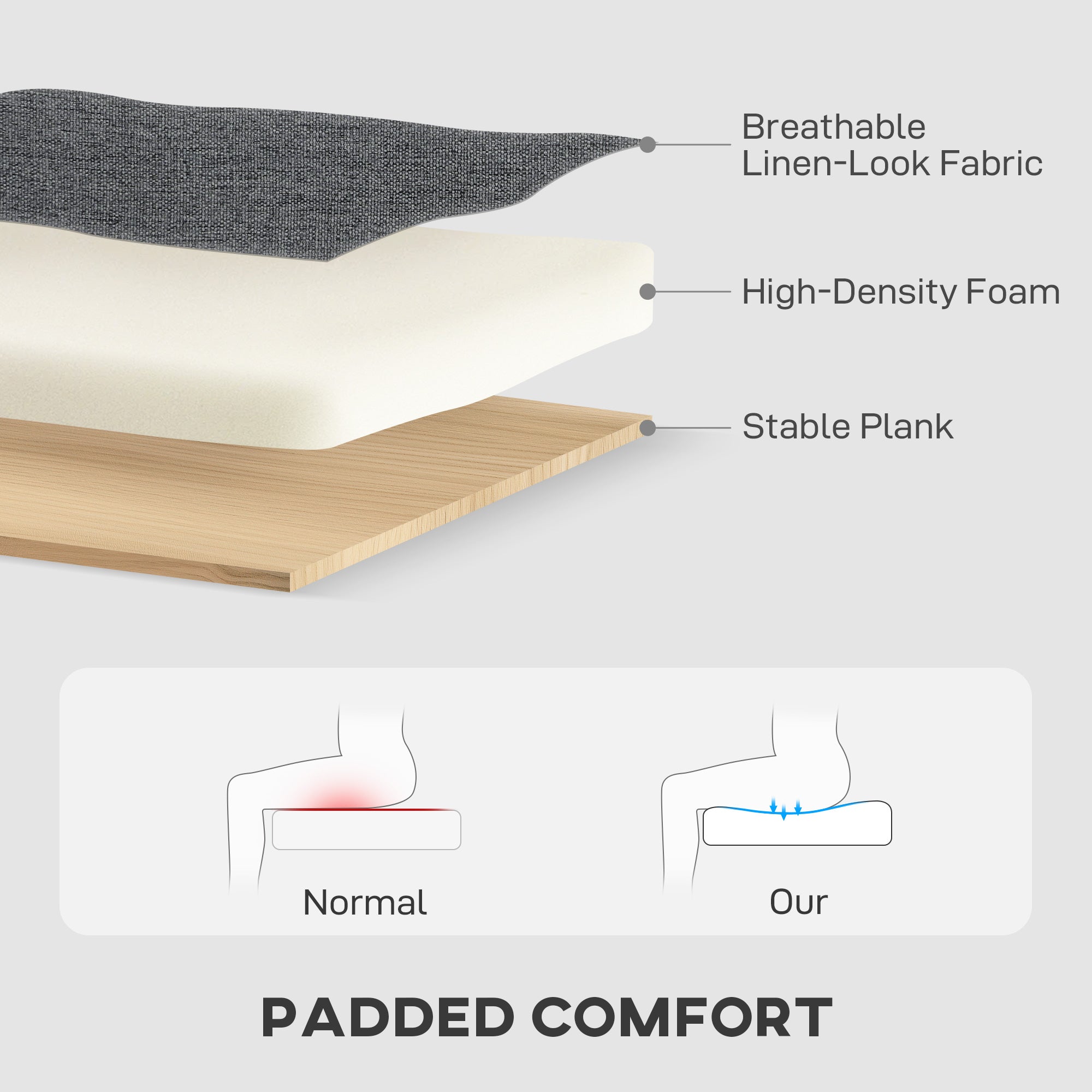 HOMCOM Three-Seater Storage Sofa Bed -  Charcoal Grey