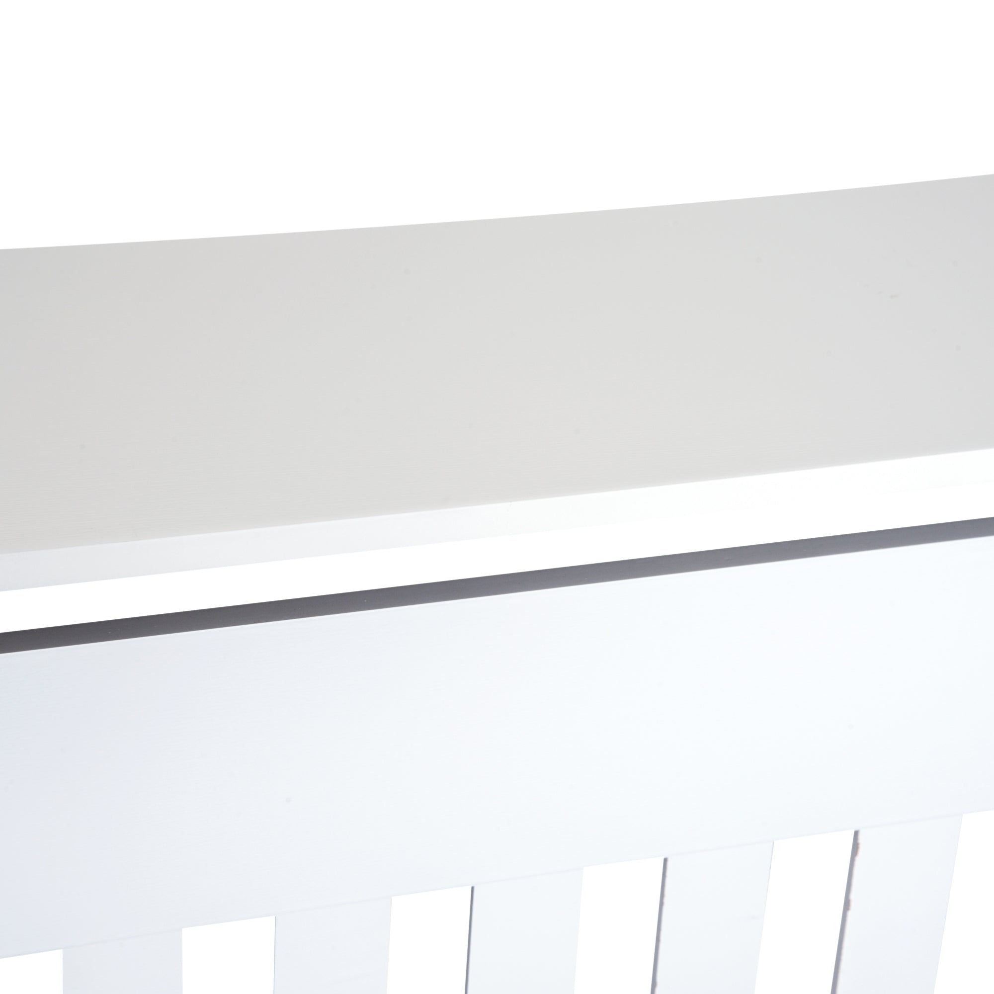 HOMCOM MDF Radiator Cover Wooden Cabinet Shelving Home Office Vertical Slatted Vent White 78L x 19W x 81H - North Peak Garden Furniture