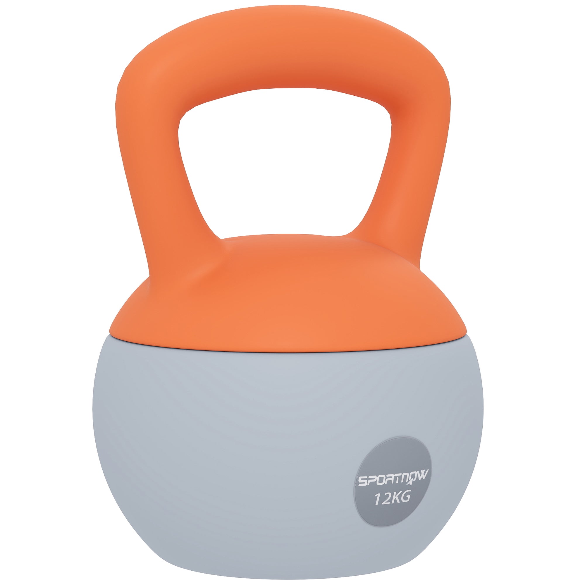 SPORTNOW 12KG Soft Kettlebell, Kettlebell with Non-Slip Handle for Home Gym, Weight Lifting, Strength Training, Orange/Grey - North Peak Garden Furniture