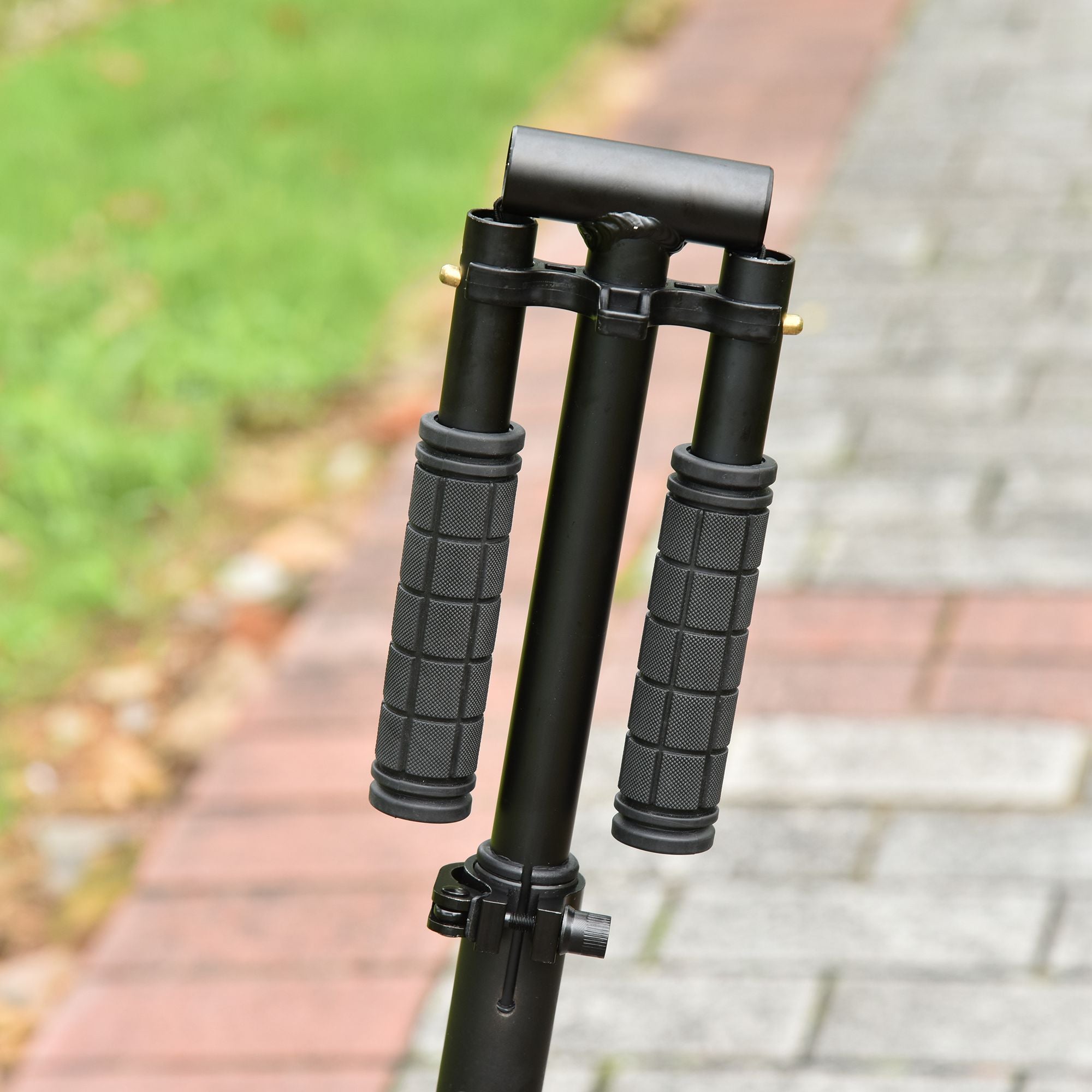 HOMCOM Folding Kick Scooter 2 Big Wheels Teens Adult 14+ Adjustable Ride On Black - North Peak Garden Furniture