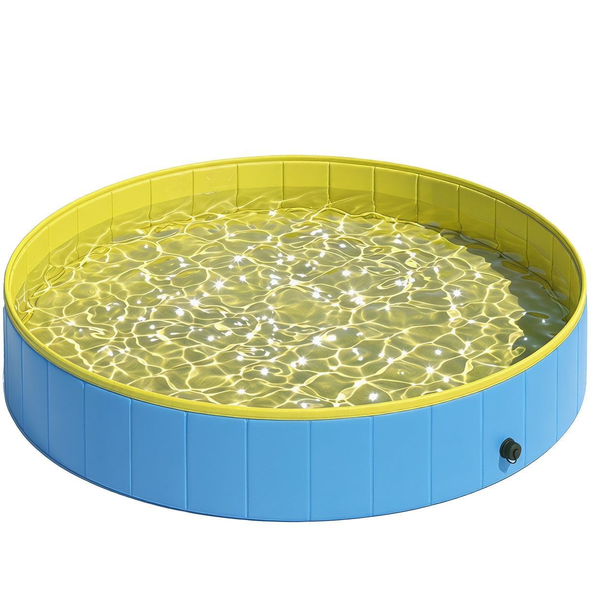 PawHut Foldable Dog Pool for Puppies and Ducks Dog Paddling Pool Bath Tub, Blue, 140 x 30cm