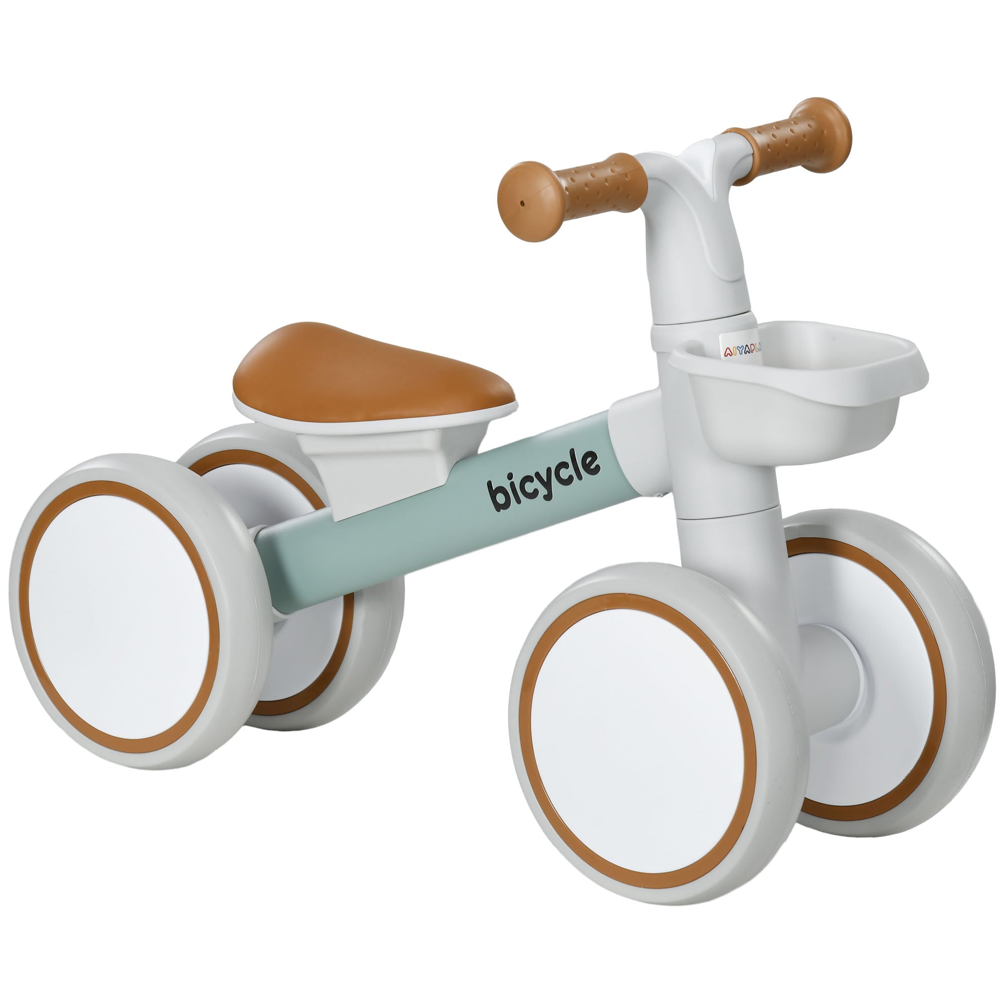 AIYAPLAY Kids Balance Bike for 1-3 Years Old with Adjustable Seat, Silent Wheels, Green - North Peak Garden Furniture