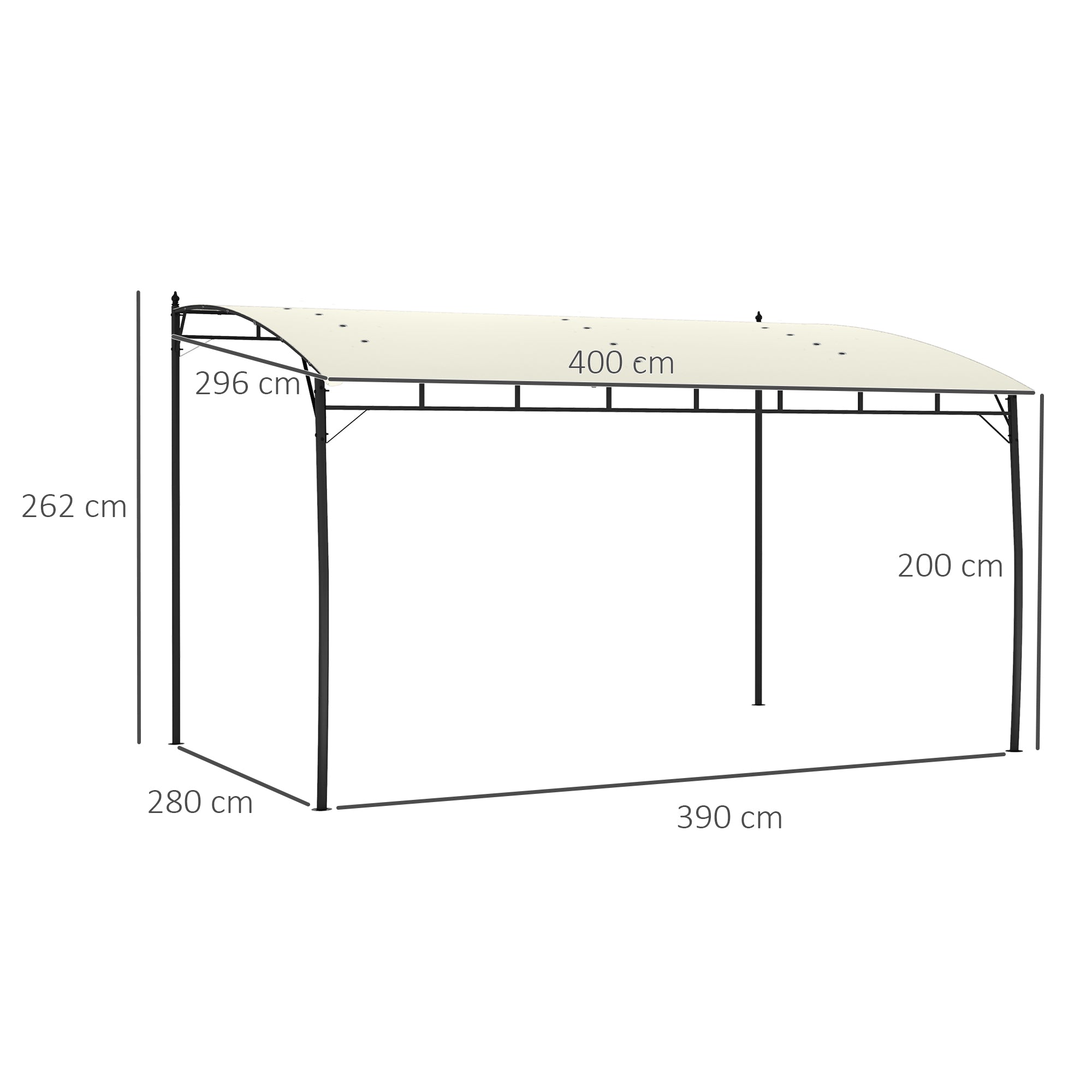 Outsunny 3 x 4m Metal Frame Pergola - Cream - North Peak Garden Furniture
