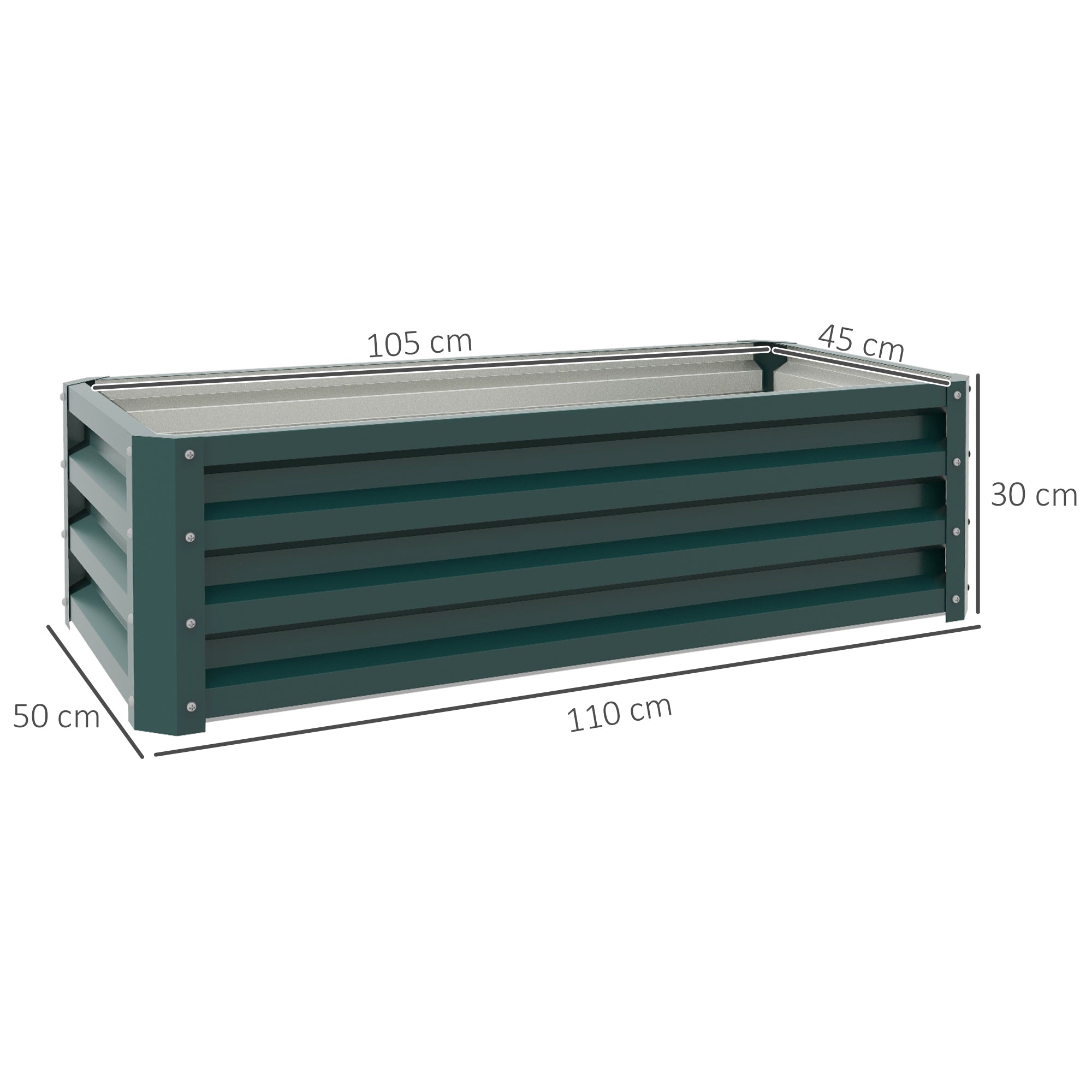 Outsunny Steel Raised Beds for Garden, Outdoor Planter Box, Set of 2, for Flowers, Herbs and Vegetables, Green - North Peak Garden Furniture